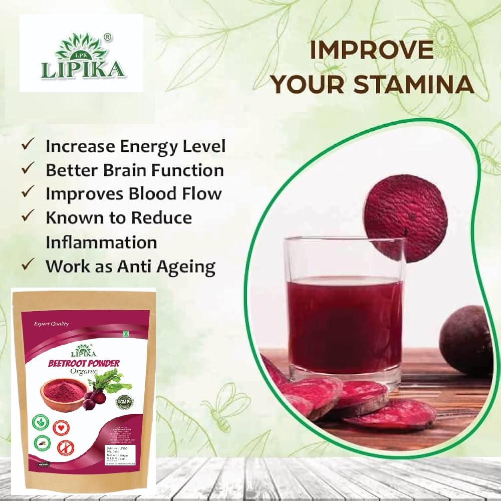 100% Pure Natural Beetroot Powder for Skin Brightening - Glowing Face, Rosy Cheeks & Healthy Pinkish Skin | Organic Face Pack in Eco-Friendly Paper Pouch (100g) | Perfect for DIY Skincare & Natural Beauty Routines