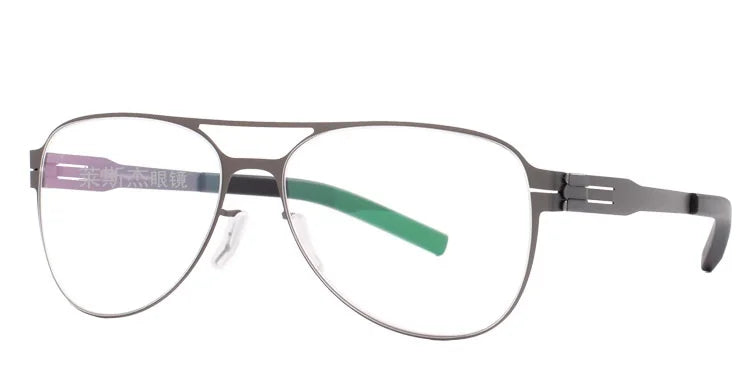 Aimee Unisex Full Rim Oval Double Bridge Stainless Steel Eyeglasses Frame 21201 - Lightweight & Durable Glasses for Reading, Work, and Everyday Fashion