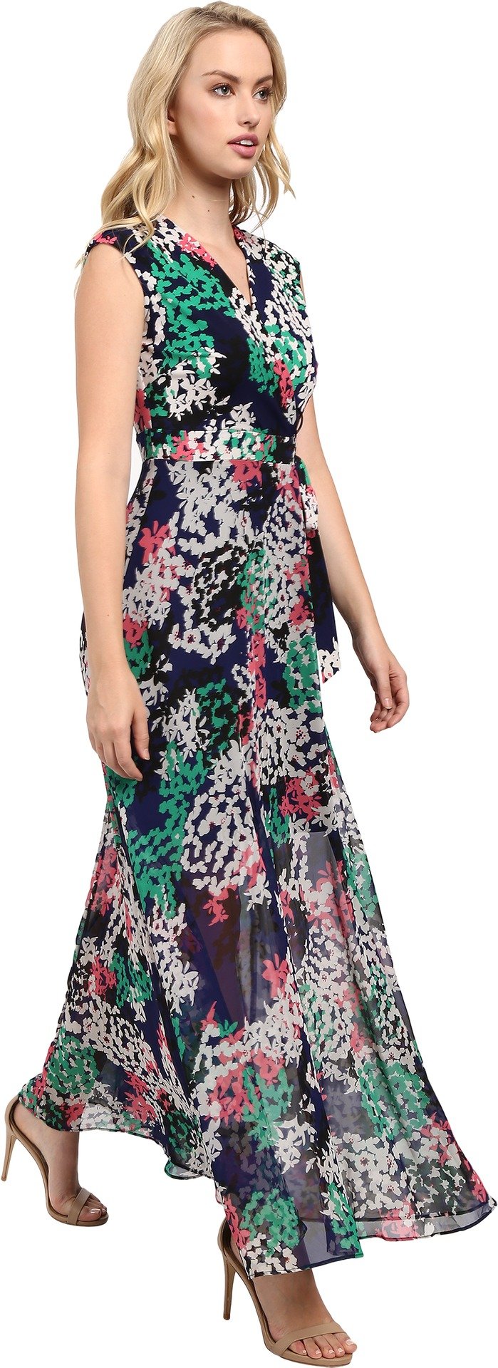 Taylor Women's Floral Print Jersey & Chiffon Mini/Maxi Dress - Perfect for Summer Parties, Beach Vacations & Casual Outings