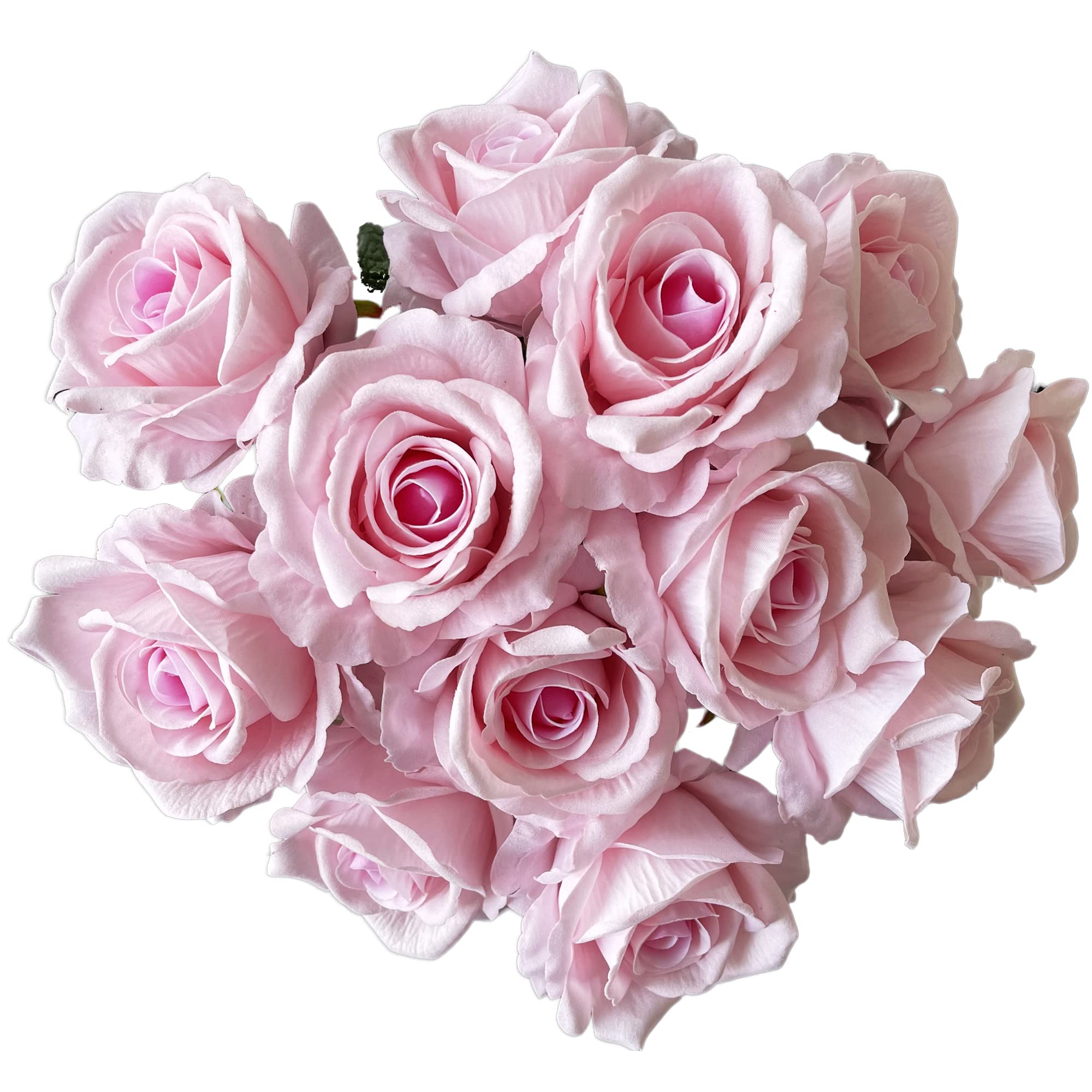 UKELER 12 Pack Pink Artificial Silk Roses - Real Touch Faux Flowers with Stems for Home Decor, Wedding Bouquets, Party Centerpieces & Garden Floral Arrangements - Perfect for Table Decor, DIY Crafts, and Romantic Gift Giving