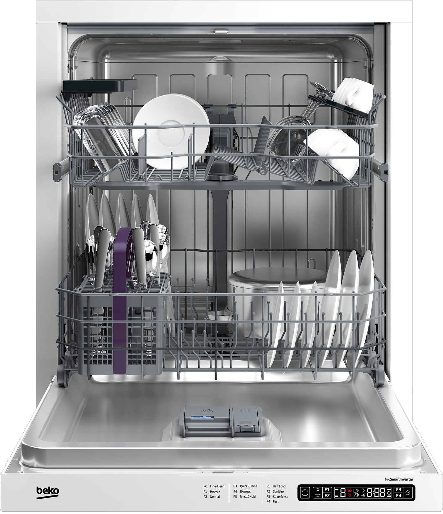 Beko DDN25402W Full Size Dishwasher - 14 Place Settings, 48 dB Quiet Operation, Energy Efficient for Large Families | Perfect for Kitchens, Restaurants, and Busy Households