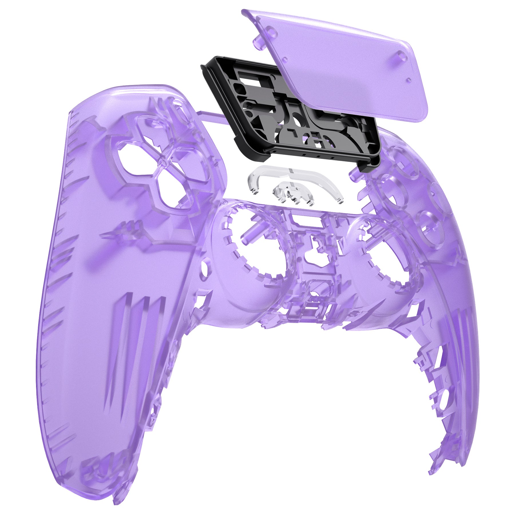 eXtremeRate Clear Atomic Purple Replacement Front Housing Shell with Touchpad for PS5 Controller BDM 010/020/030/040/050 - DIY Customization & Gaming Upgrade