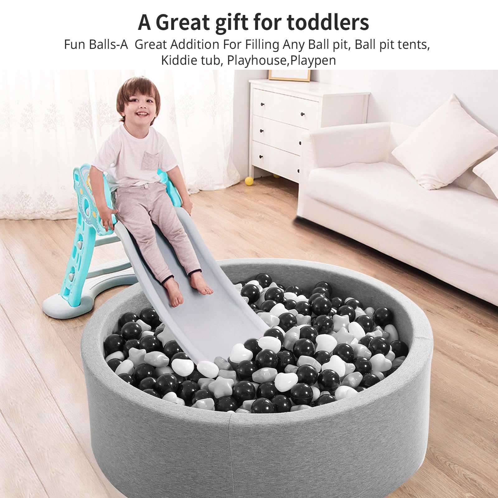 100/200/500/1000 Phthalate-Free & BPA-Free Plastic Ball Pit Balls for Toddlers - Durable Crush-Proof Kids Play Balls with Storage Bag - Perfect for Indoor & Outdoor Playtime, Birthday Parties, and Sensory Play Activities