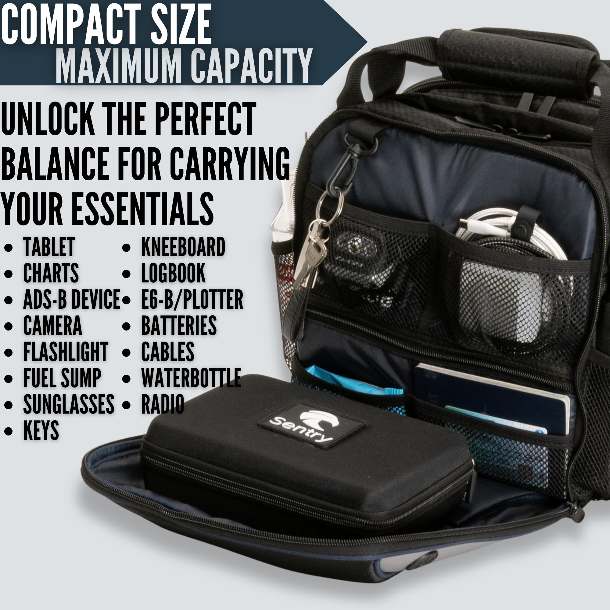**Pilot Bag - Durable Aviation Flight Bag for Pilots - Fits iPad, Kneeboard & Headset - Perfect for Travel, Training & Cockpit Organization**