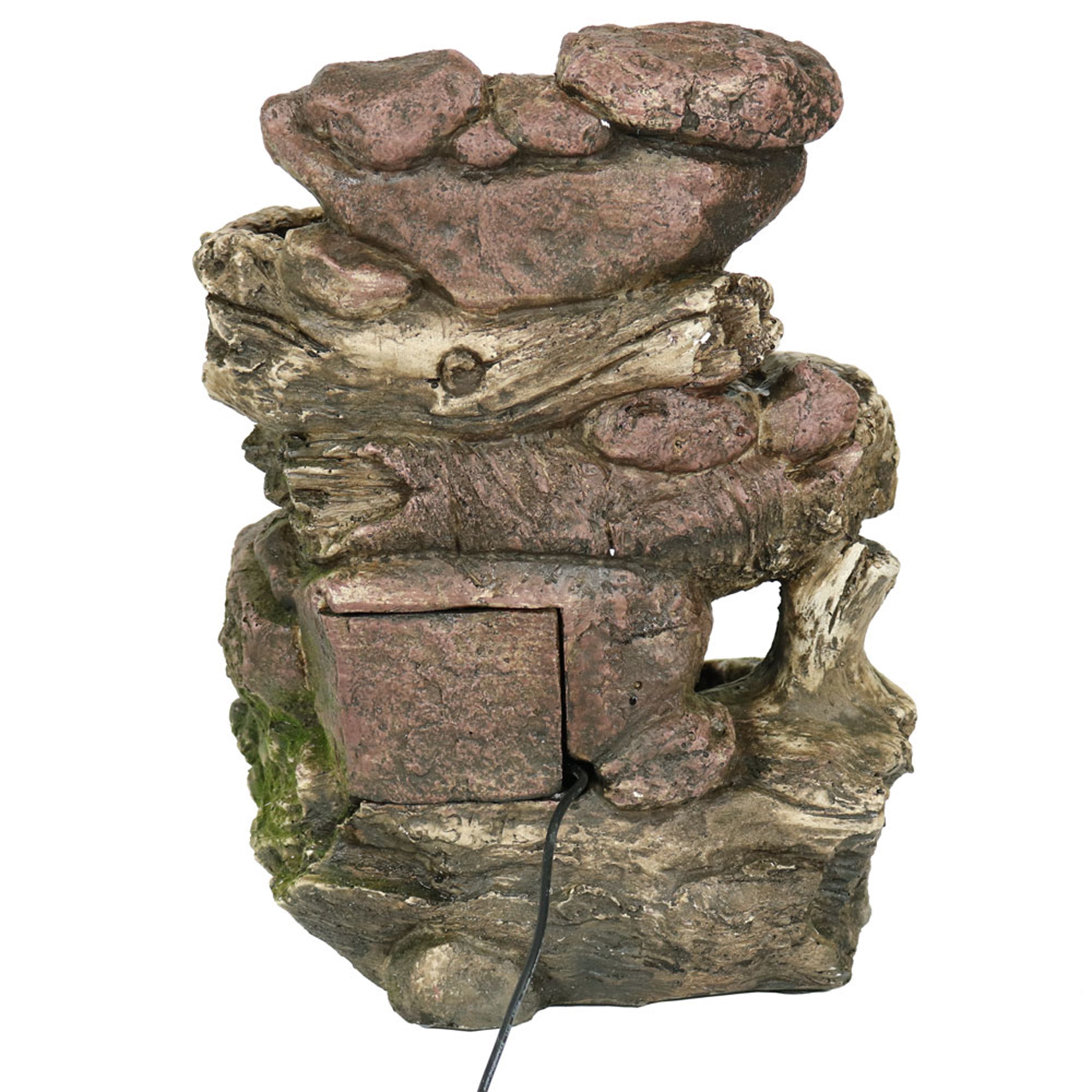 Sunnydaze 5-Step Rock Falls Tabletop Water Fountain with LED Lights - Indoor Zen Decor for Home, Office, or Garden Relaxation