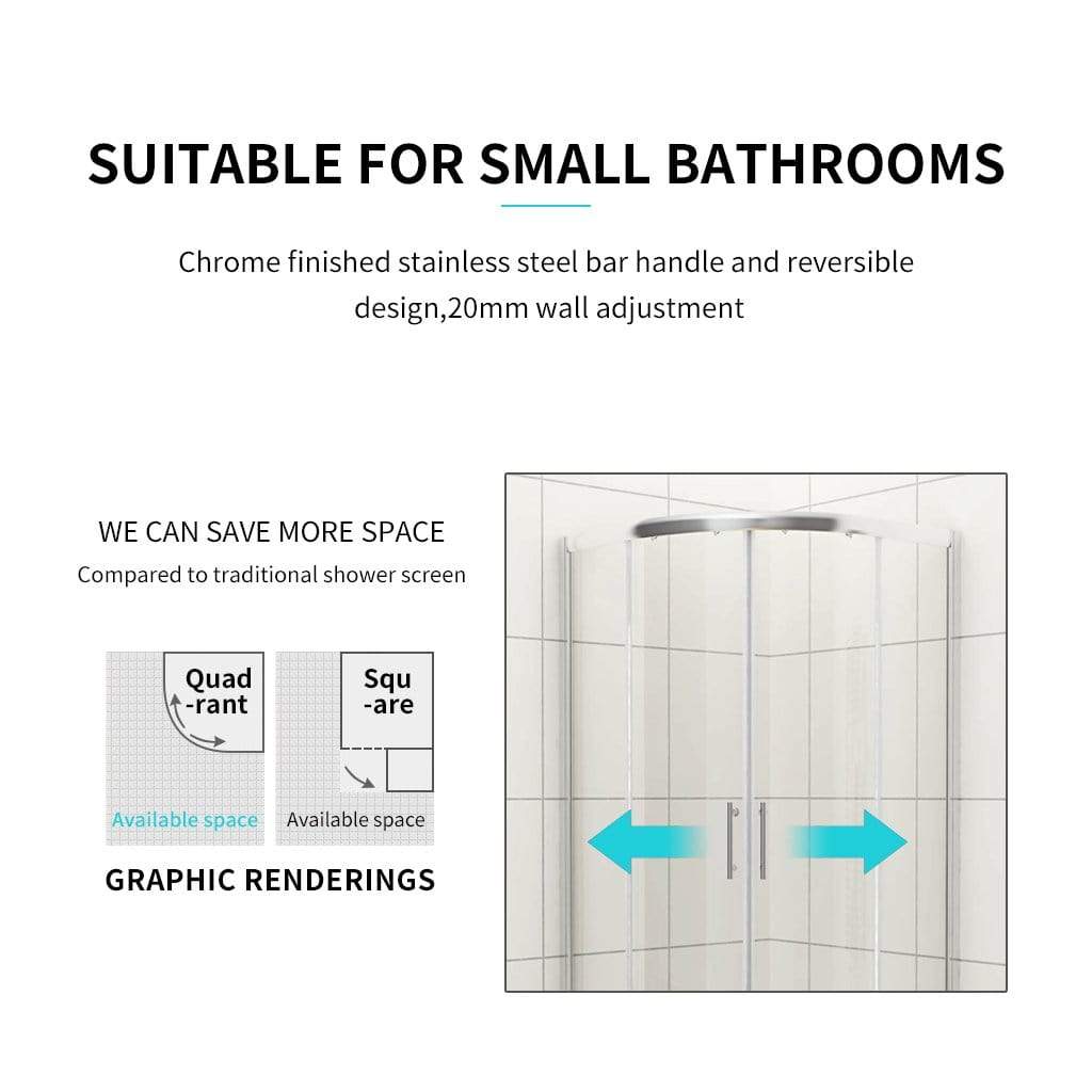 Premium Silver Curved Shower Enclosure with Round Sliding Door - 800mm/900mm/1000mm Sizes - Perfect for Modern Bathrooms & Spa-Like Showers
