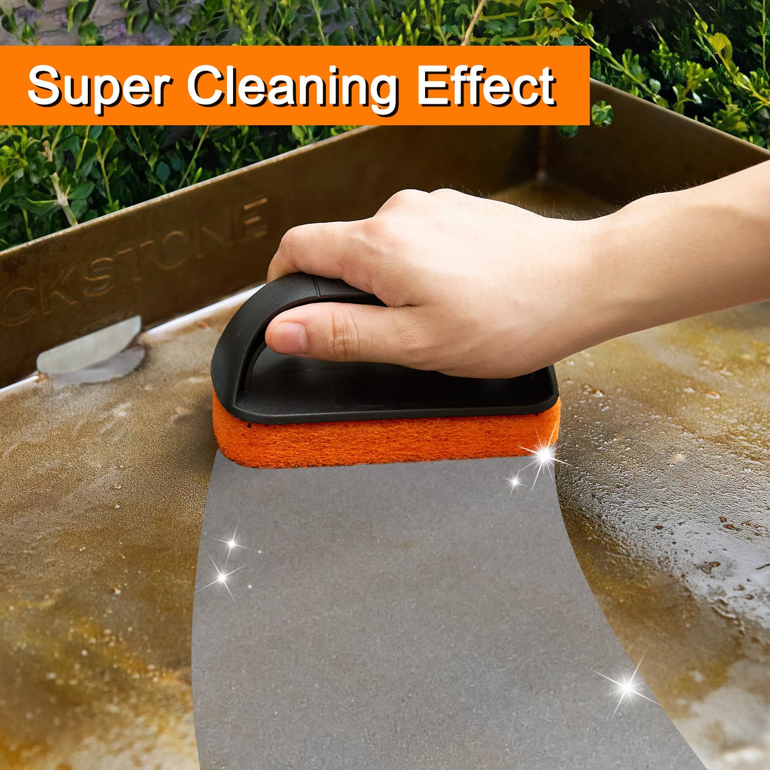 26-Piece Griddle Cleaning Kit for Blackstone Flat Top Grill - Includes Scraper, 3 Cleaning Bricks, 20 Scouring Pads & 2 Handles | Hot/Cold Surface Safe | Perfect for Outdoor BBQ, Camping & Backyard Cooking