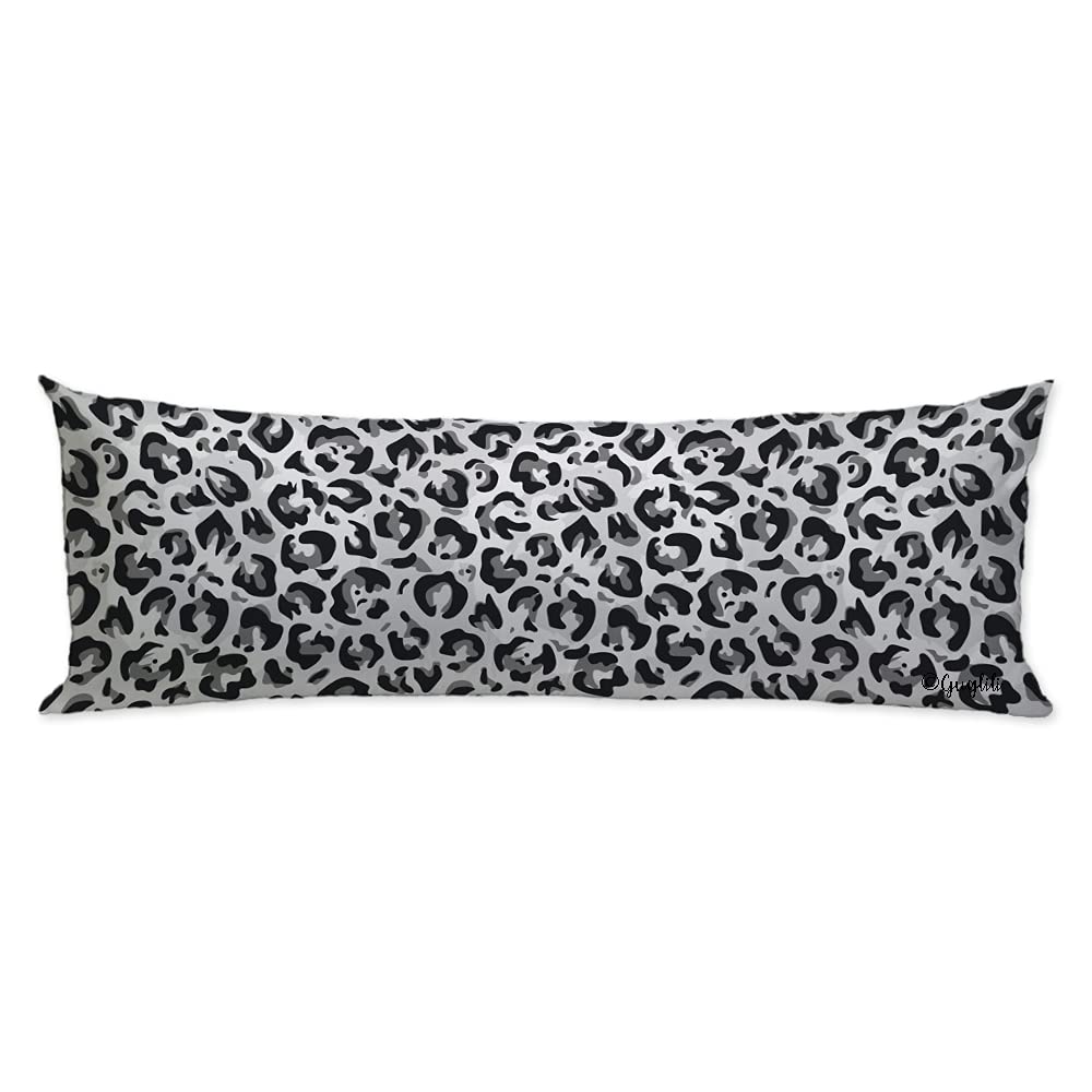 Leopard Print Body Pillow Cover 20x54 Inch - Soft Animal Print Pillowcase with Hidden Zipper for Couch, Sofa & Bed Decor - Home Decorative Accent for Living Room, Bedroom & Dorm