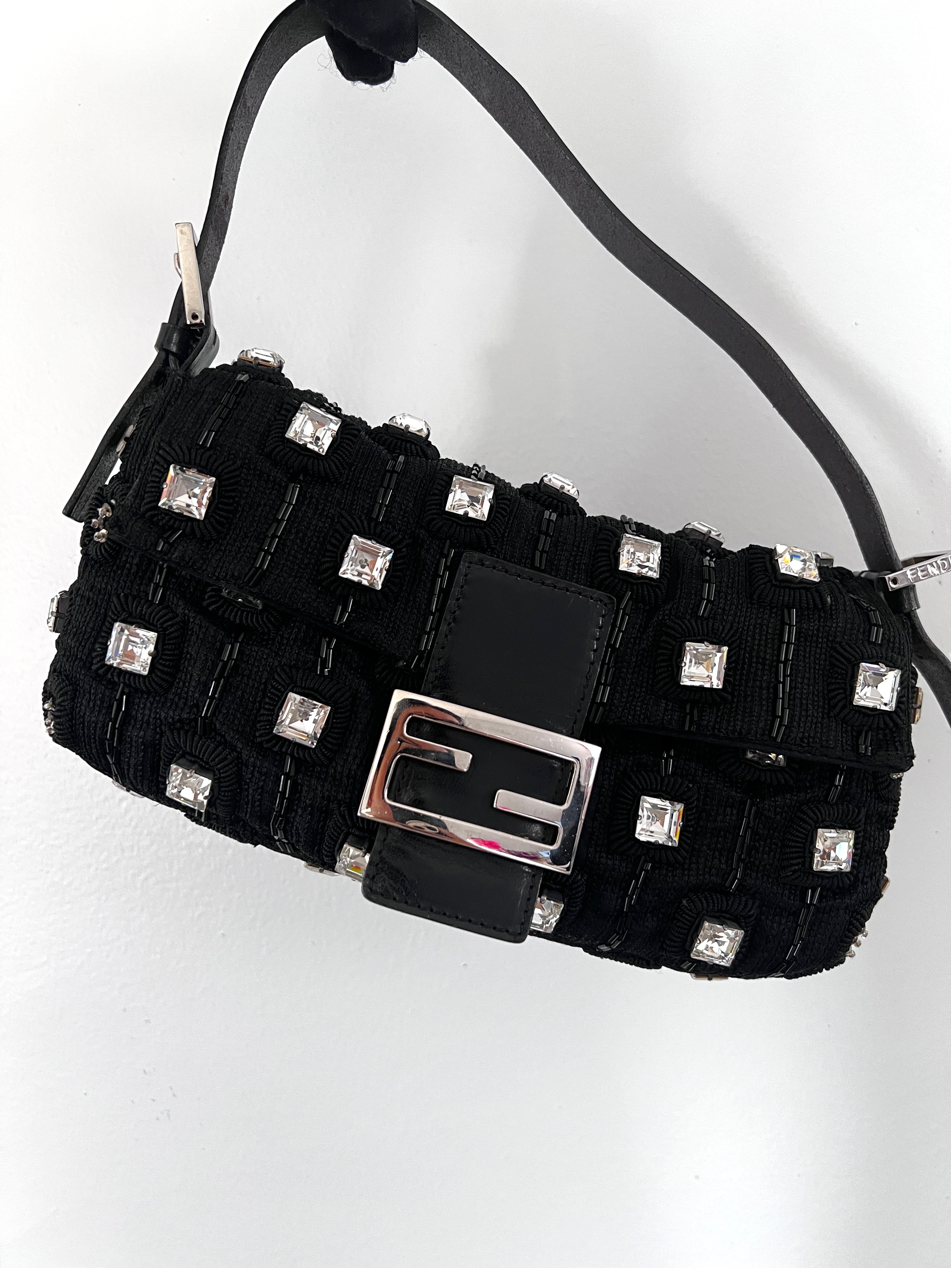 Fendi Crystal Cube Beaded Baguette Bag - Luxury Designer Handbag for Women | Perfect for Evening Parties, Weddings & Special Occasions