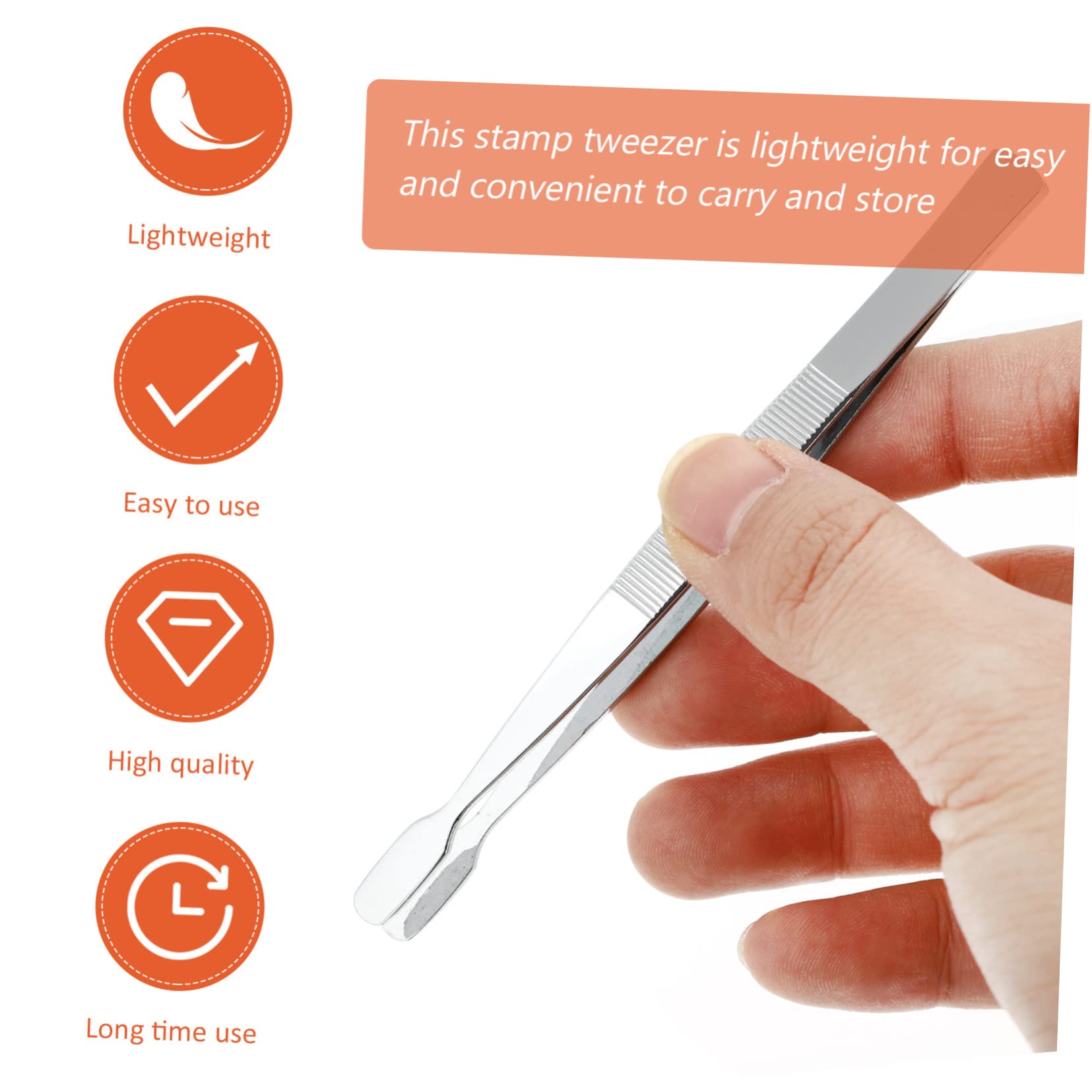 STOBOK 16-Piece Stainless Steel Stamp Collecting Tweezers Set - Round Tipped Philatelic Tweezers for Precise Handling, Letter Stamps, Soldering & Crafting | Perfect for Stamp Collectors, Jewelry Making & Electronics Repair