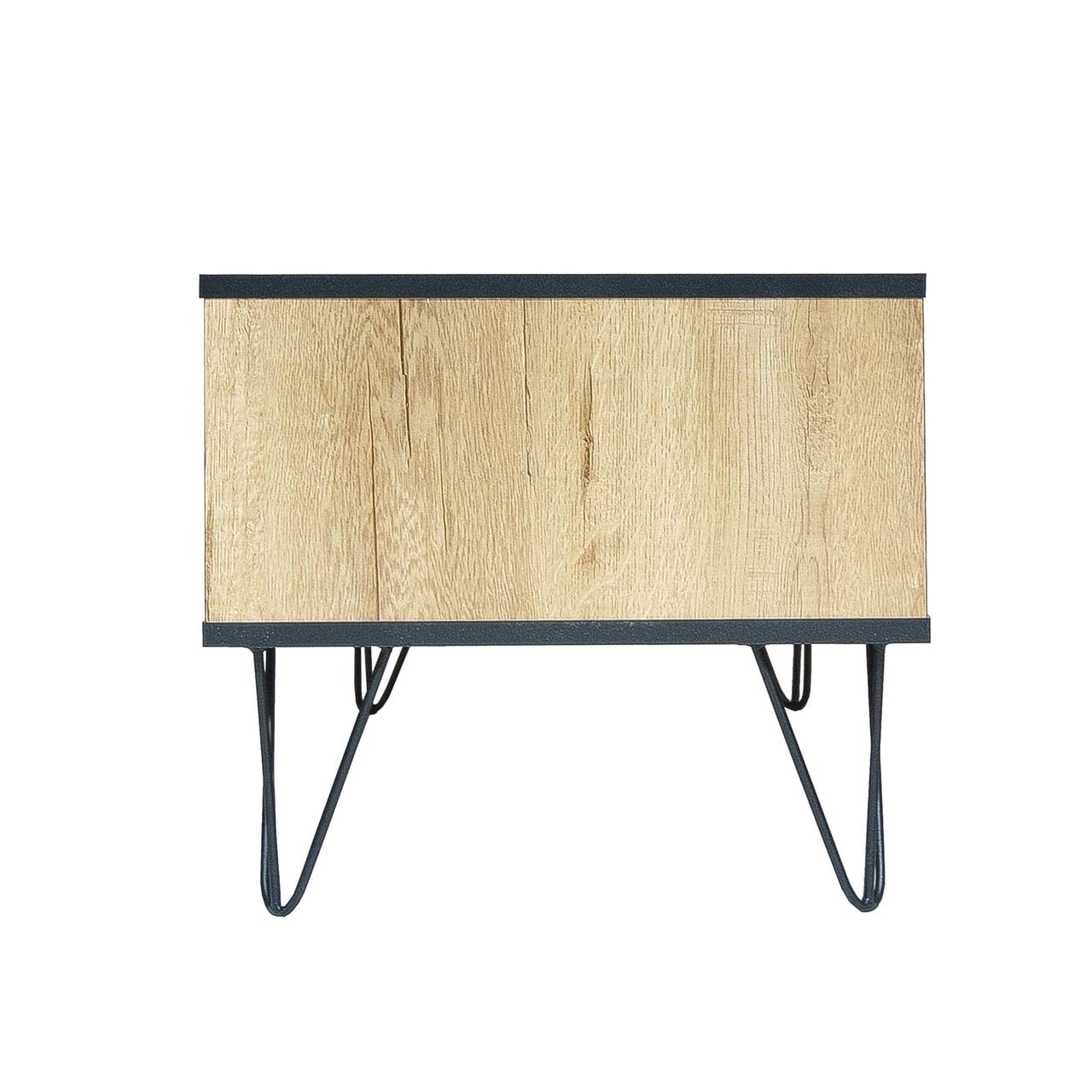 Classic Rectangular Wood Coffee Table with Drawer - Multipurpose Living Room Furniture in Wotan Eiche Oak with Black Edging - Perfect for Small Spaces, Home Decor & Coffee Table Books Display