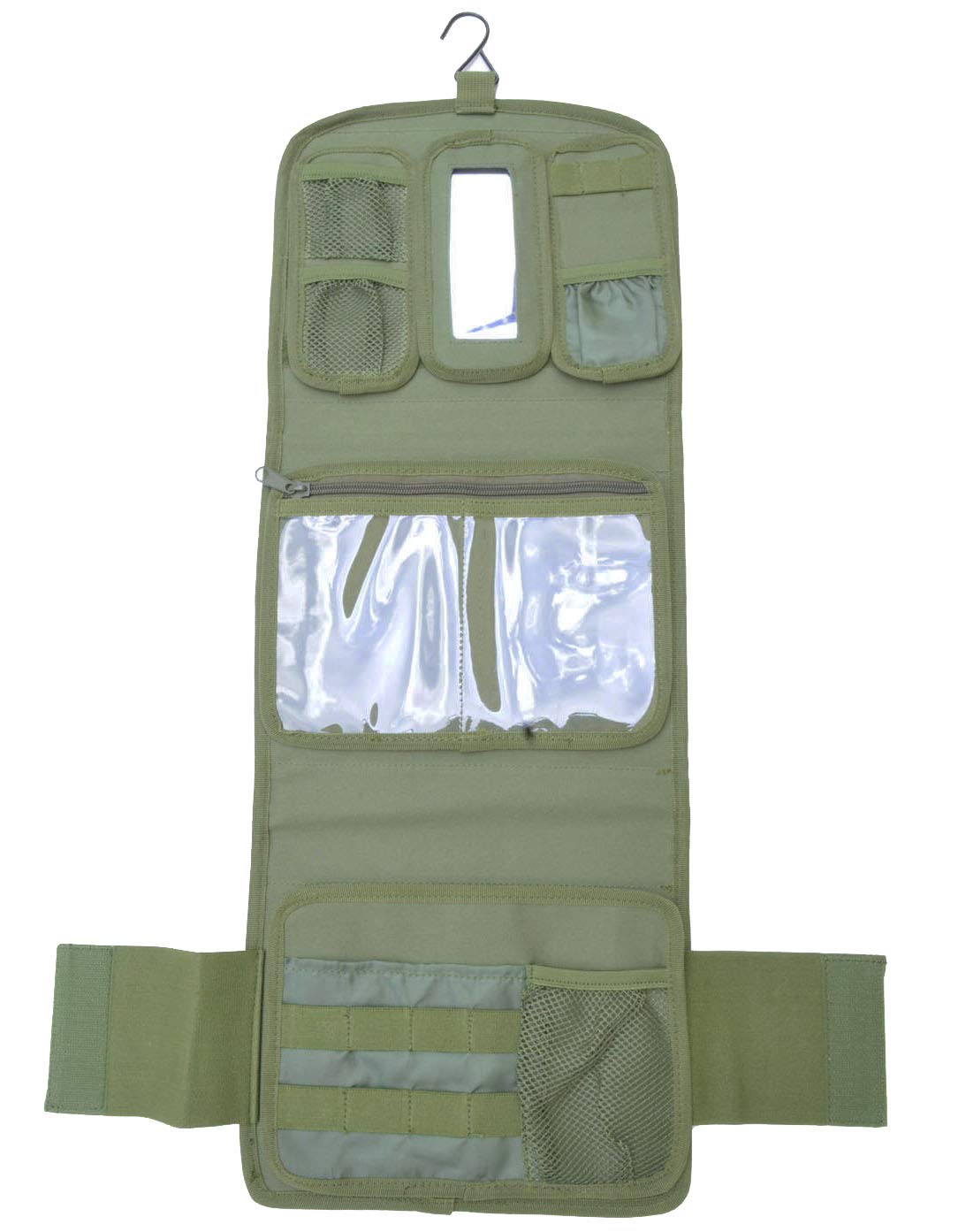 Tactical MOLLE Toiletry Bag for Camping & Travel - Durable Military Wash Kit with Pouch Organizer - OD Green - Perfect for Outdoor Adventures, Hiking & Survival Gear