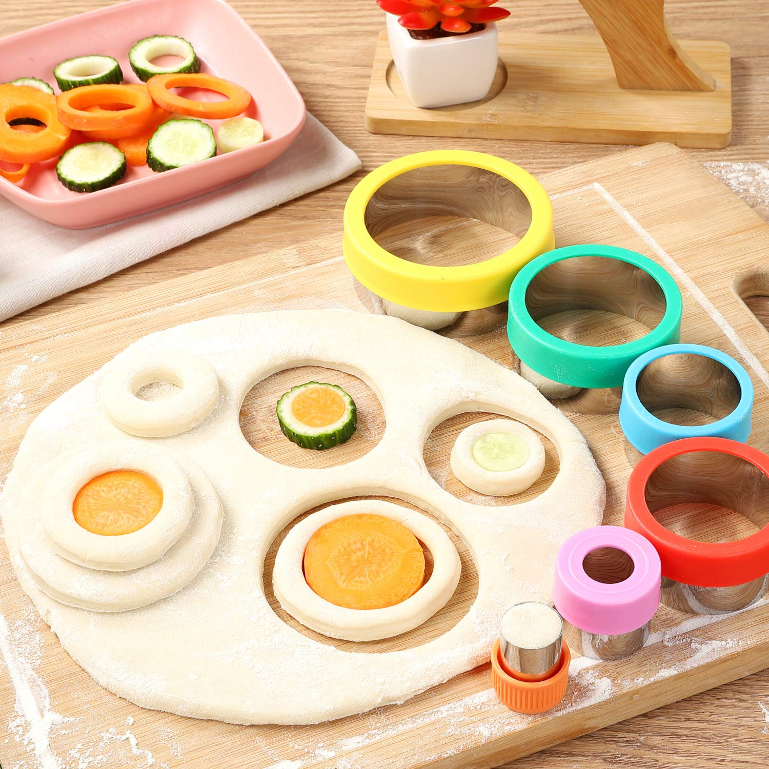 6-Piece Stainless Steel Round Cookie Cutter Set - Graduated Sizes for Perfect Donuts, Scones & Pastries | Durable Baking Tools for Home & Professional Use
