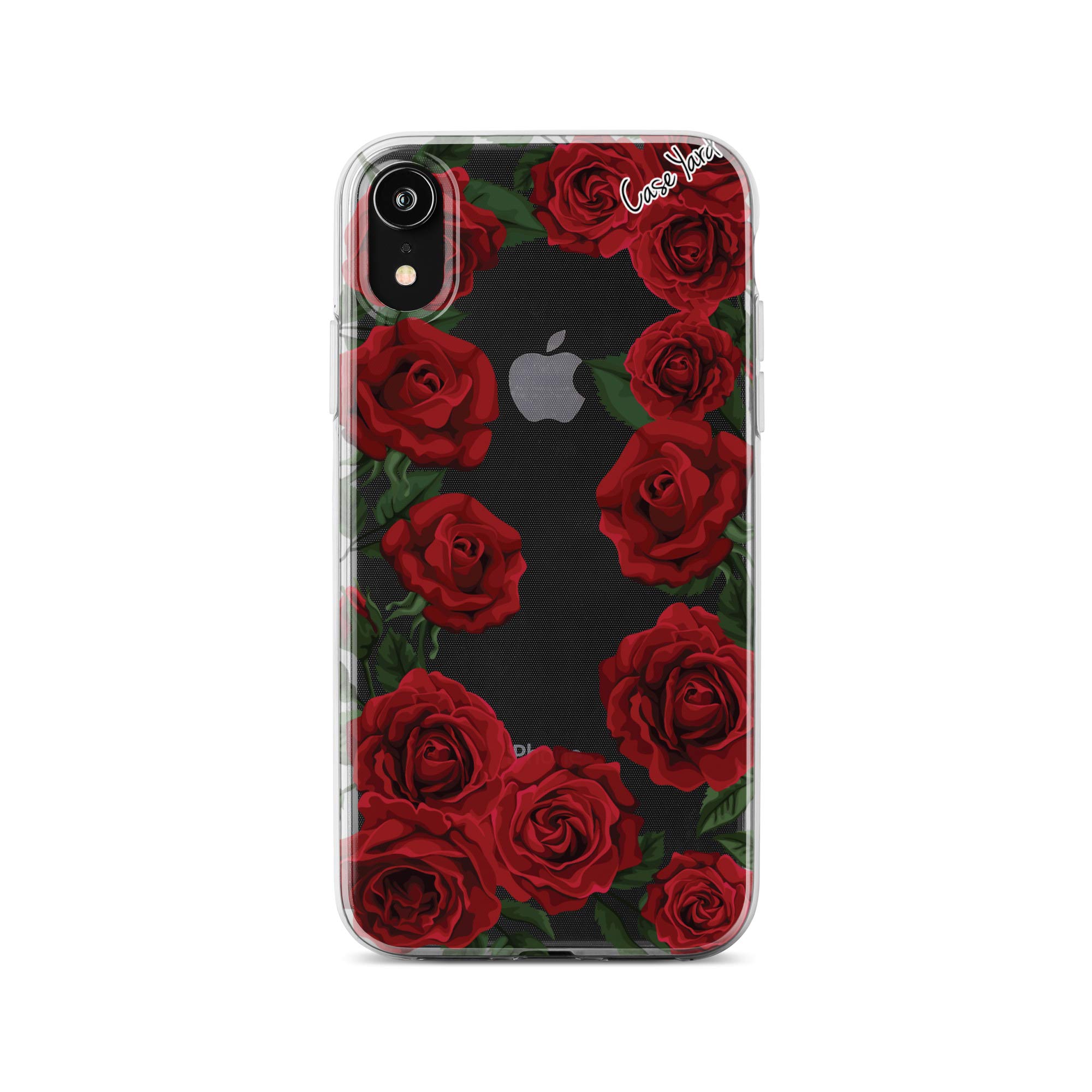 iPhone XR Clear Case with Red Roses Design - Slim Fit, Soft & Flexible TPU, Ultra-Thin Shockproof Transparent Cover for Girls & Women - Perfect for Everyday Use, Travel, and Gift Giving