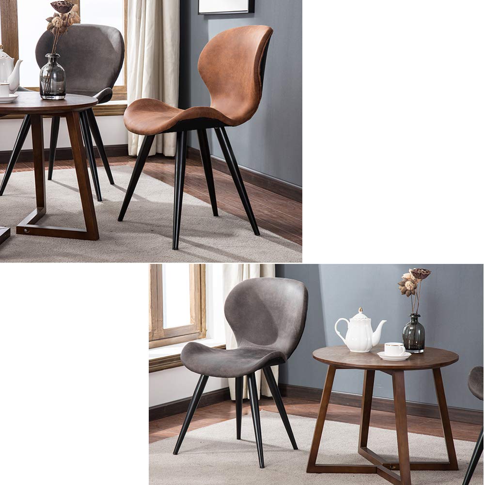 Mid Century Modern Dining Chairs - Comfortable Kitchen Chairs with Suede Upholstery & Steel Legs - Stylish Side Chairs for Restaurant, Cafe, Pub, Living Room & Bedroom - Perfect for Dining, Entertaining & Relaxing