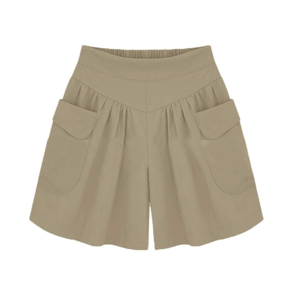 Women's Loose Solid Hot Pants with Pockets - Casual Summer Shorts