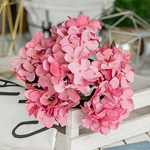 6-Pack Artificial Silk Hydrangea Flowers - Gray Blue Dried Tea Bouquet for Wedding, Christmas & Home Decor | Fake Plants for Centerpieces, Bridal Bouquets & Seasonal Decoration