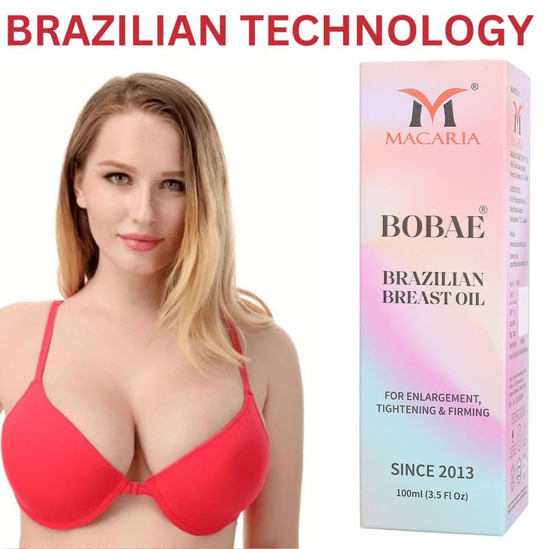 MACARIA Bobae Brazilian Breast Enlargement Cream - Natural Bust Enhancement Oil for Bigger, Firmer & Lifted Breasts | Safe Firming & Lifting Solution for Women | Use Daily for Best Results