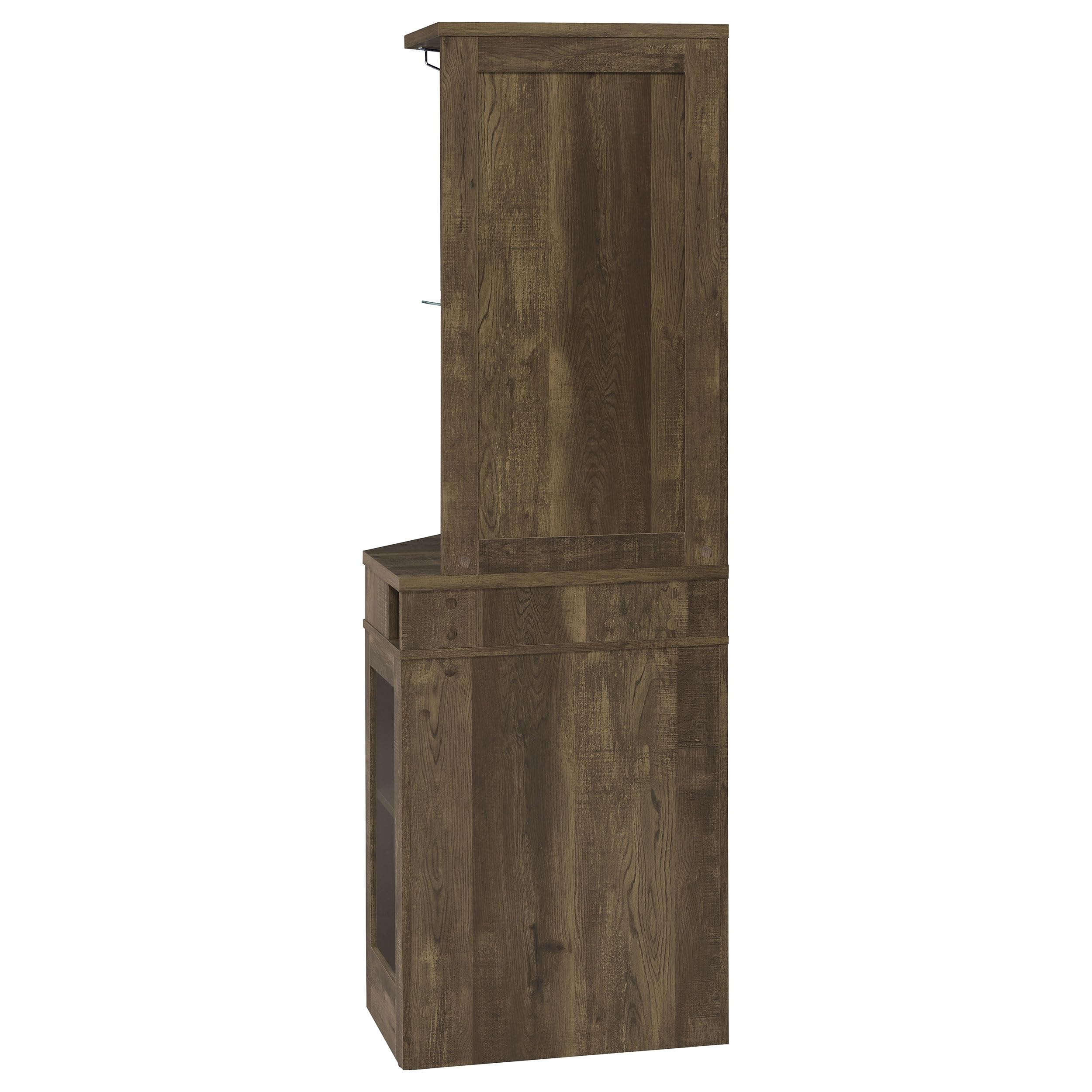 Rustic Oak Bar Cabinet with Stemware Rack - Coaster Furniture 182303 - Perfect for Home Bars, Dining Rooms & Entertaining Spaces