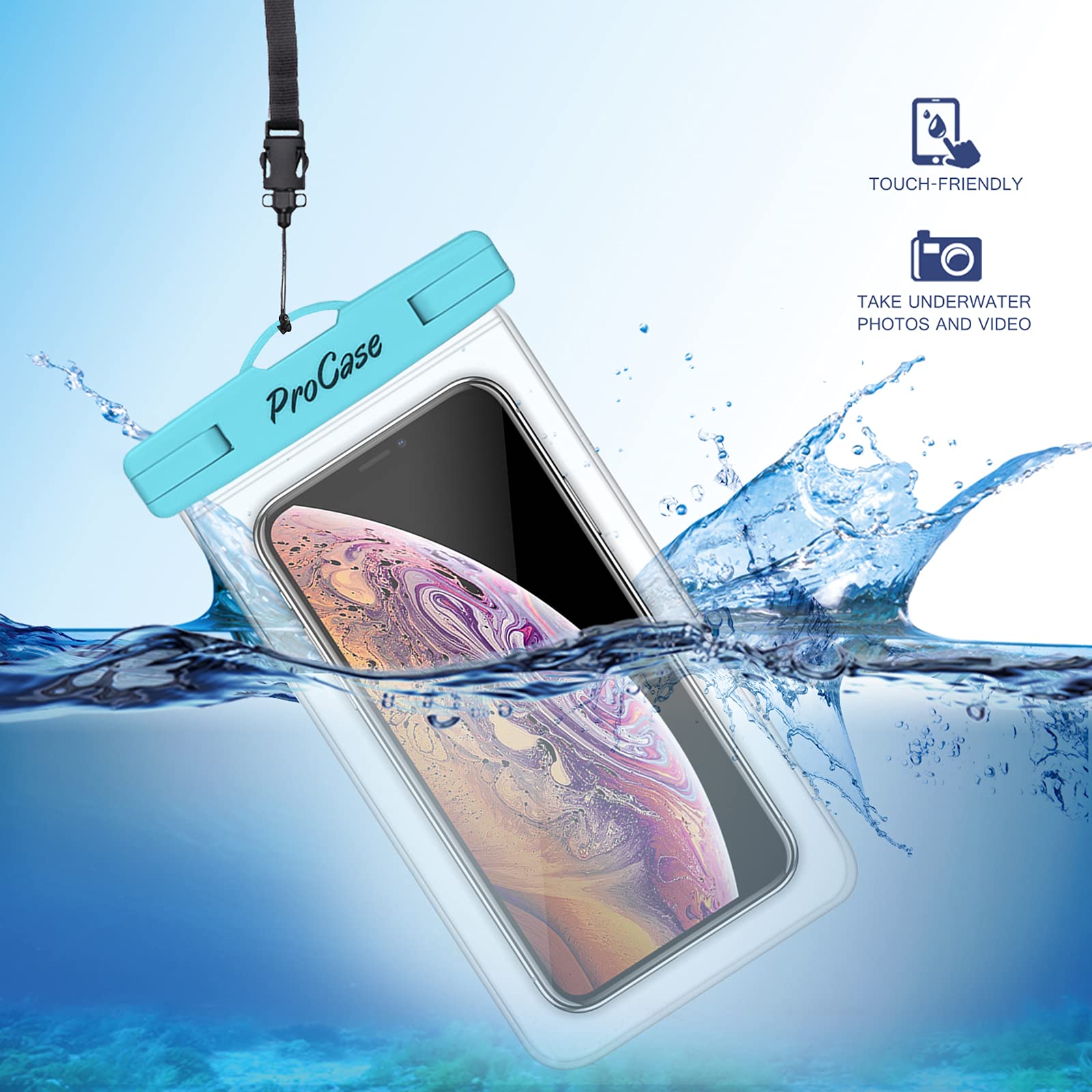 Waterproof Phone Pouch 4 Pack - Universal Dry Bag Underwater Case for iPhone 16/15/14/13/12/11 Pro/Plus/Max/Mini/XS/XR/X/8/7 & Samsung Galaxy S23/S22/S21/Ultra/Note (Up to 7