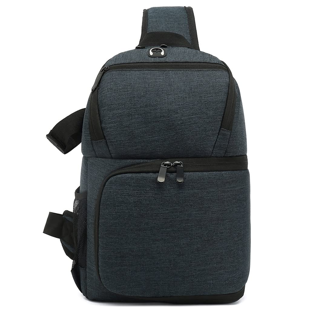 CCBUY Waterproof Single-Shoulder Crossbody Camera Bag - Durable Outdoor Photography Shoulder Bag for DSLR & Mirrorless Cameras - Perfect for Hiking, Travel & Street Photography (Blue, One Size)
