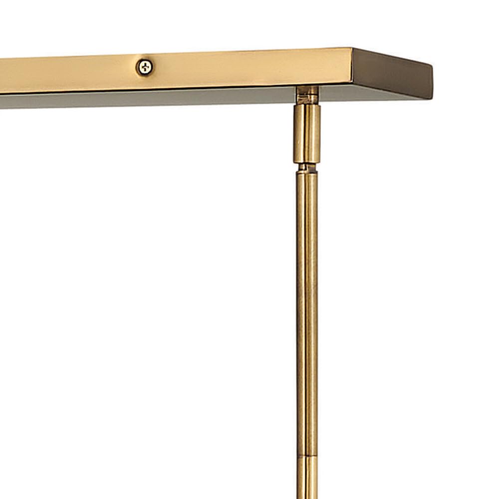Hinkley Reeve Collection 12-Light Linear Chandelier in Heritage Brass with Clear Glass - Perfect for Dining Room, Kitchen Island & Modern Home Lighting