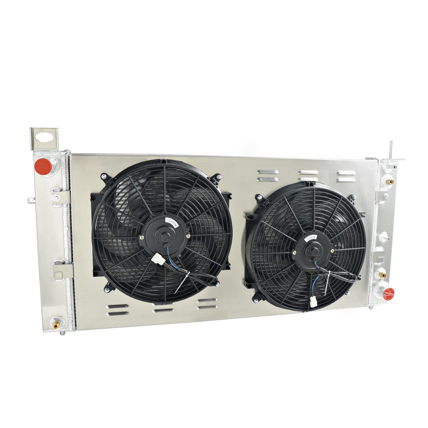 High-Performance Aluminum Radiator with Electric Fan Shroud Kit for 1999-2014 Cadillac Escalade, Chevy Silverado 1500/2500/3500, Tahoe, Suburban, GMC Yukon XL, Hummer H2 - 3 Row Cooling System Upgrade for Towing & Off-Road Adventures