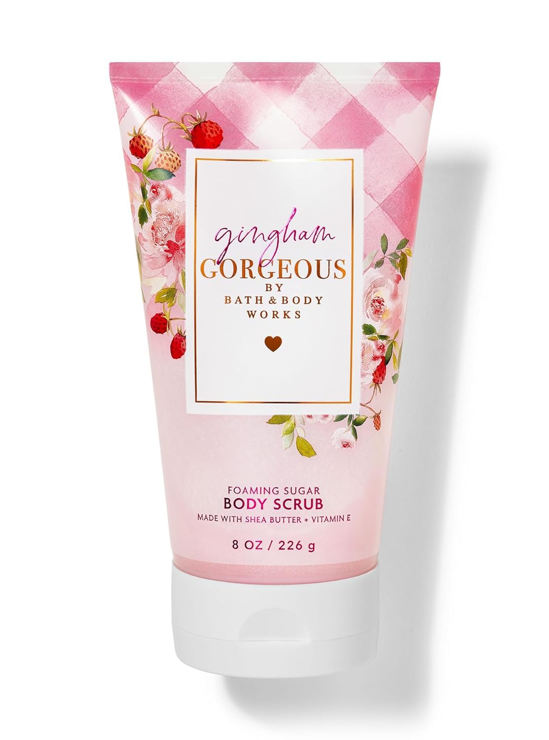 QURA Gingham Gorgeous Foaming Sugar Body Scrub 226g - Exfoliating & Moisturizing Body Scrub for Soft, Smooth Skin - Perfect for Spa Day & Self Care Routine