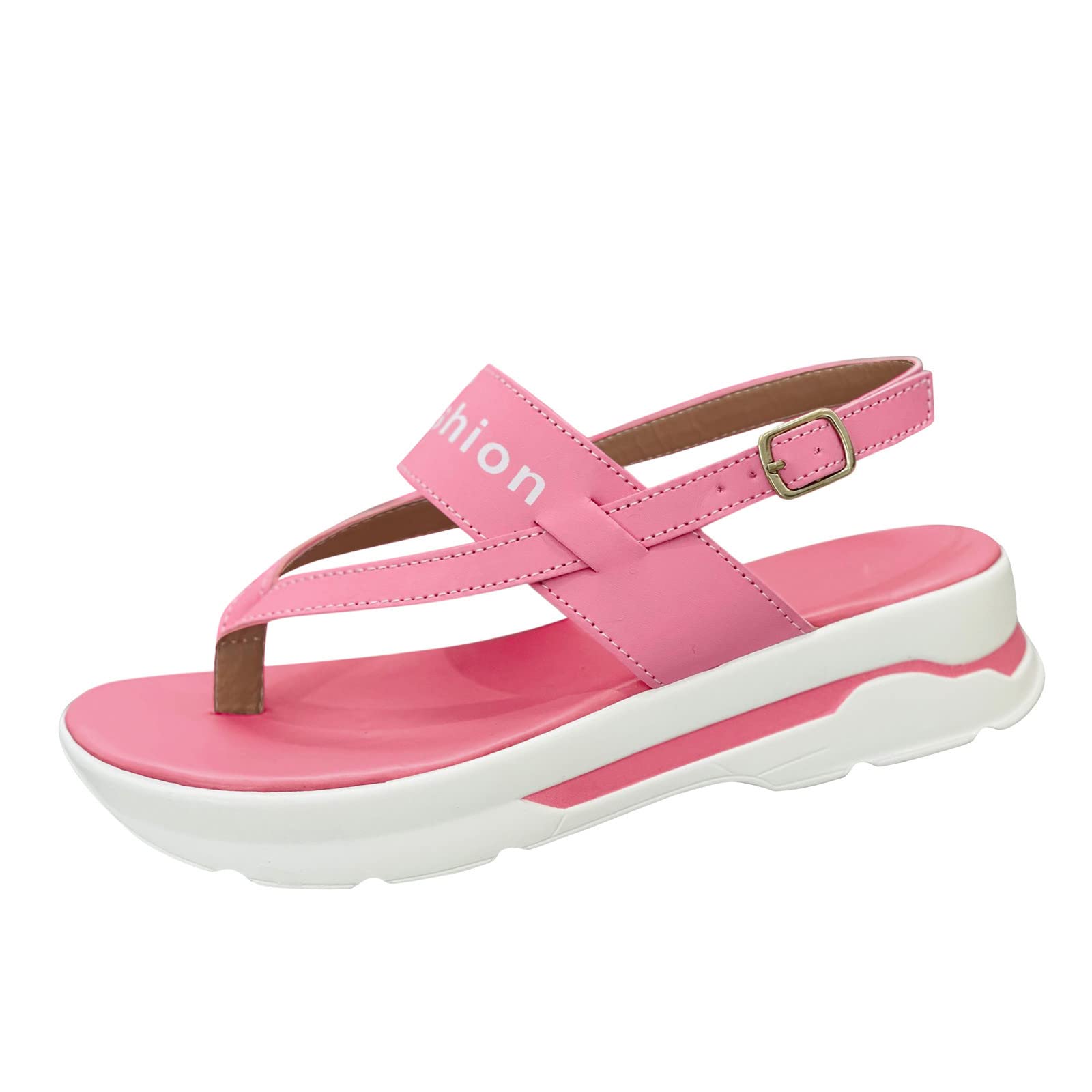 Women's Fashion Wedge Sandals with Buckle - Comfortable Roman Style Flock Wedge Heel & Platform Design for Summer Outings, Beach Vacations, and Casual Wear