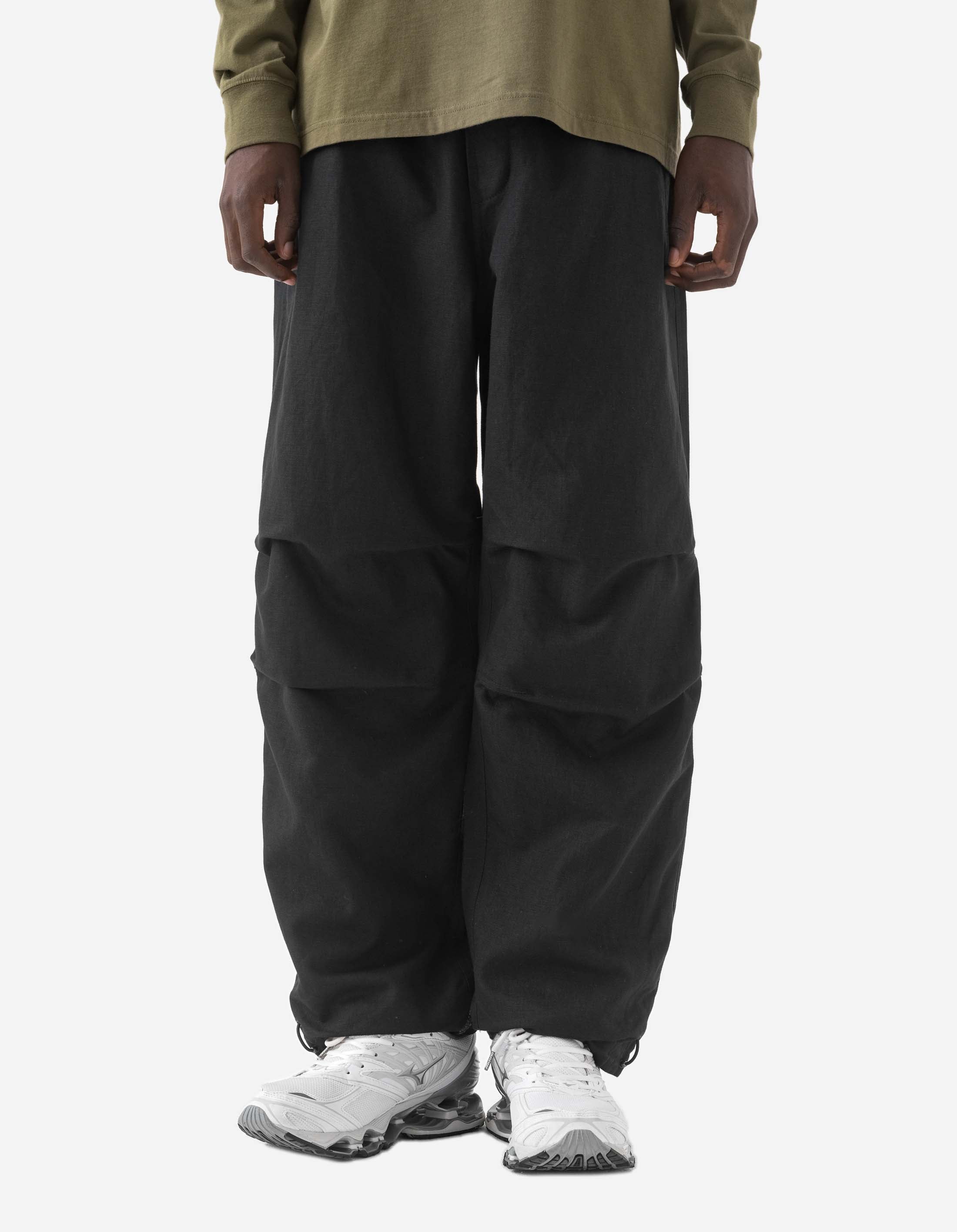Sashiko Bonsai Track Pants for Men - Black Japanese Style Joggers with Elastic Waistband - Perfect for Yoga, Gym Workouts & Casual Wear