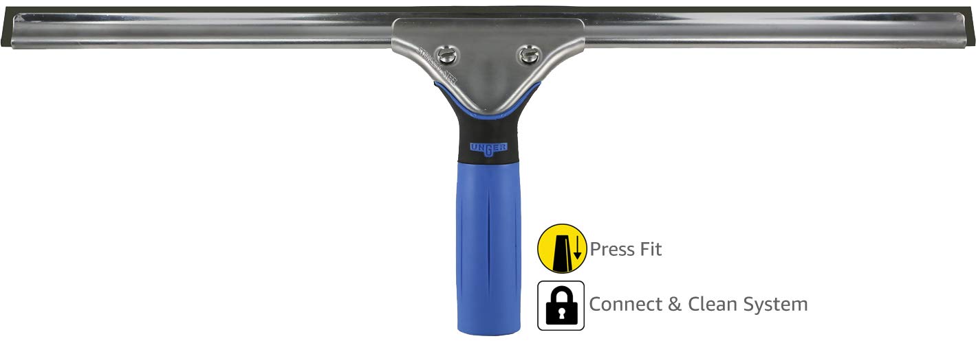Unger Professional 18-Inch Performance Grip Window & Glass Cleaning Squeegee - Heavy Duty Commercial Squeegee for Streak-Free Cleaning - Perfect for Large Windows, Storefronts, and Home Glass Cleaning