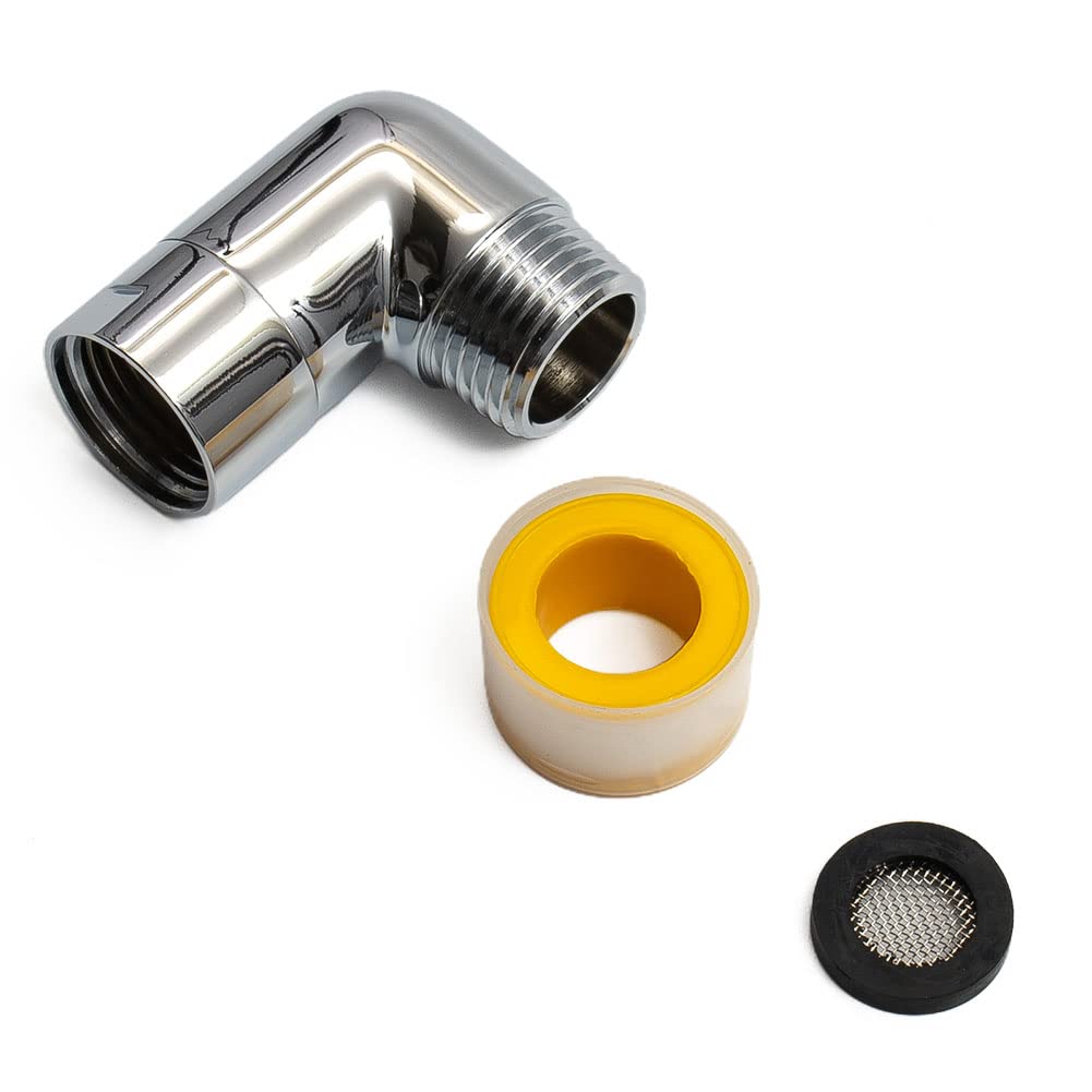 90 Degree Shower Head Elbow Adapter - Adjustable Shower Extension for Easy Installation - Perfect for Bathroom, RV & Tight Spaces