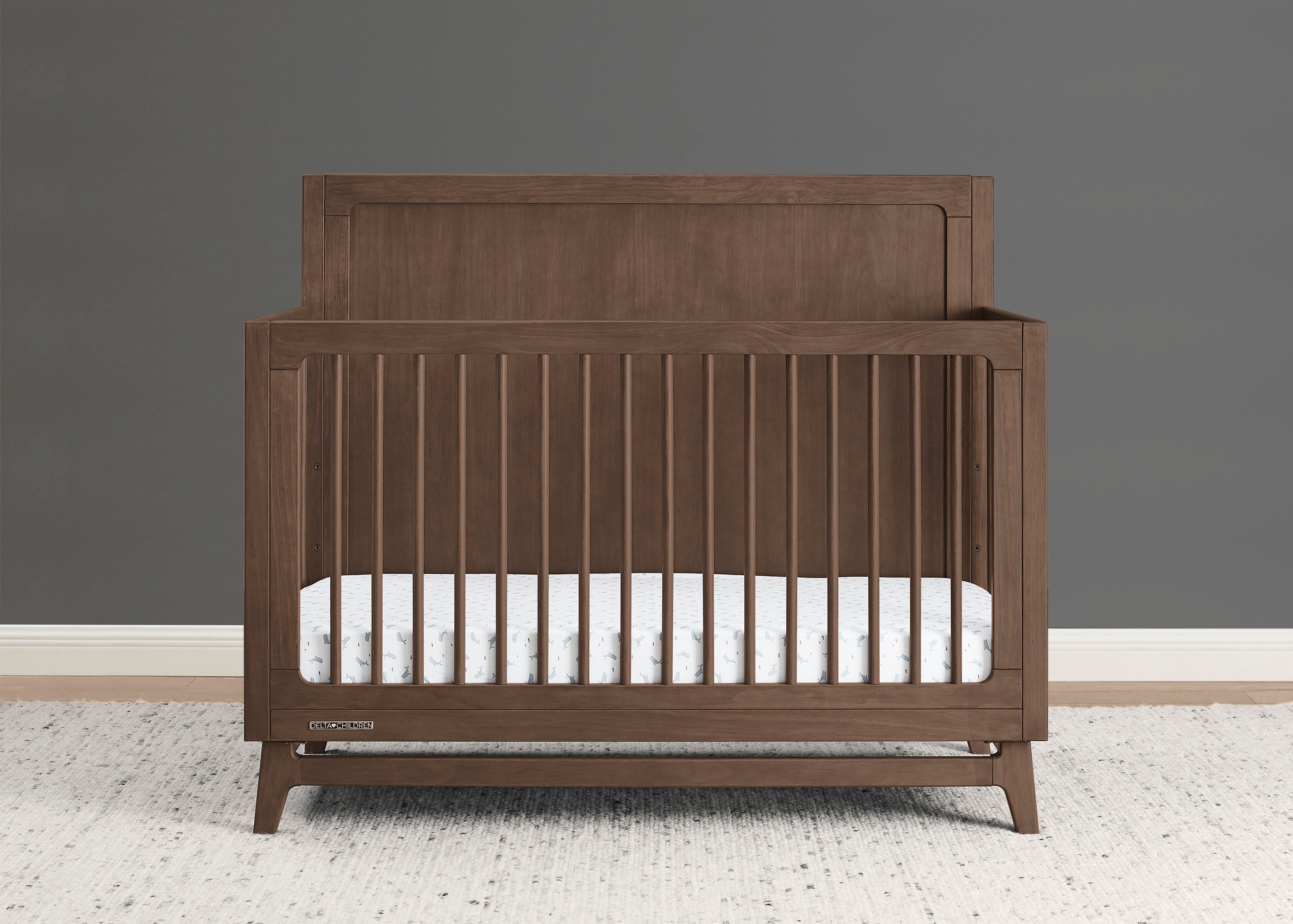 Convertible 6-in-1 Baby Crib by Spencer - Nursery Furniture That Grows with Your Child from Newborn to Toddler Bed