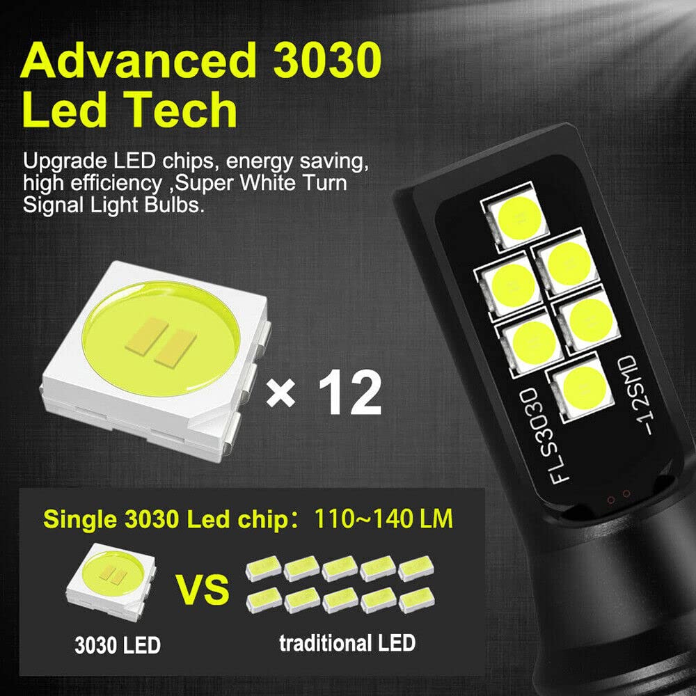 SOCAL-LED 2x H1 LED Fog Light Bulbs for Powersports - 3030 SMD Super Bright Red DRL Daytime Running Lights - Perfect for ATV, UTV, Motorcycle & Off-Road Vehicles