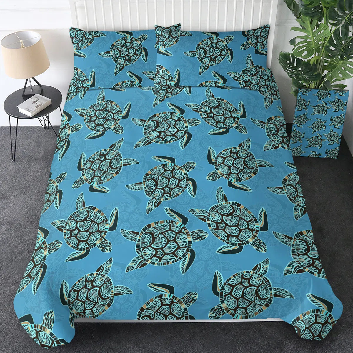 Premium Sea Turtles Bedding Set - Soft Coral Reef Themed Duvet Cover & Pillowcases - Perfect for Beach House Decor & Ocean Lover's Bedroom