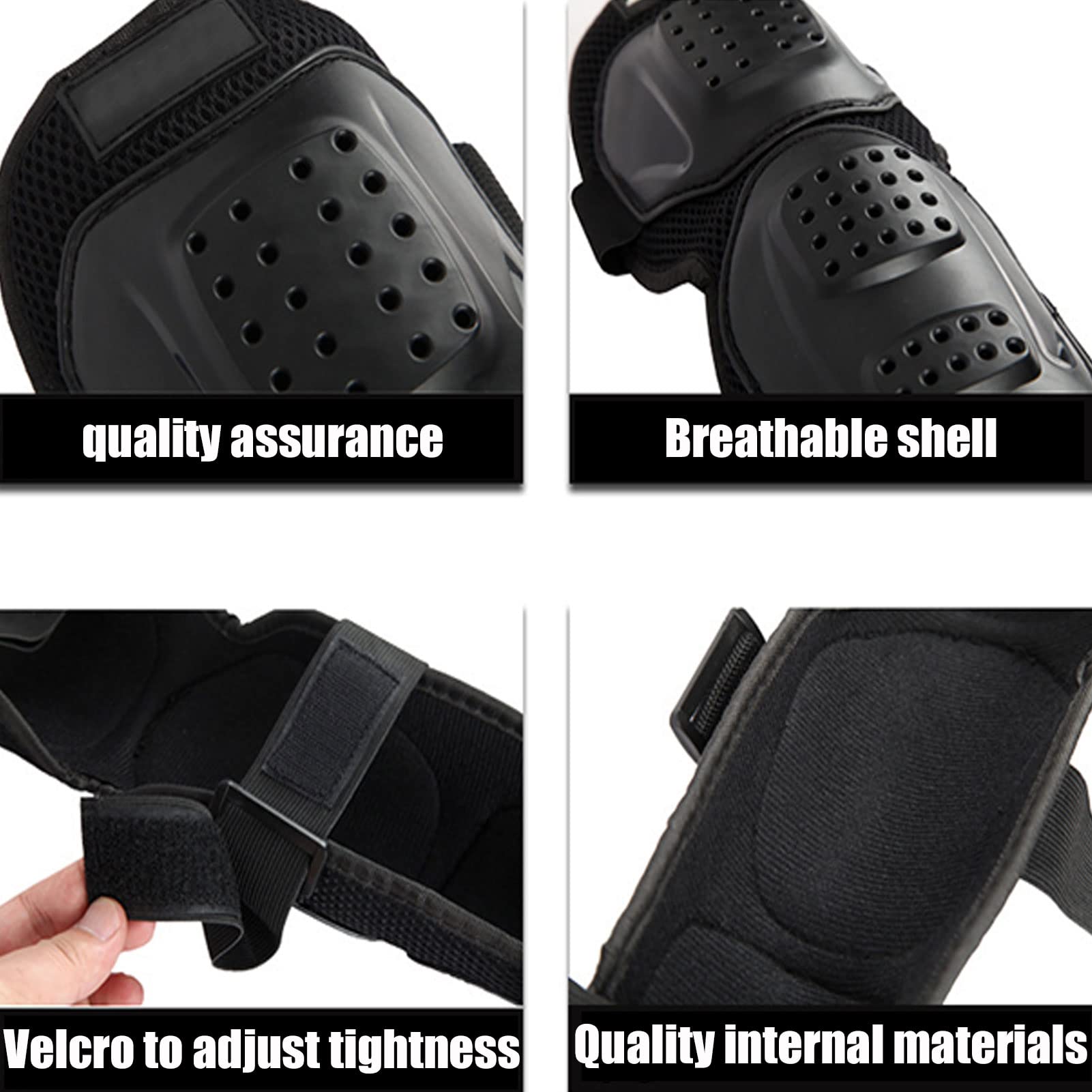 Motocross Knee & Elbow Guards - 4 Pcs Adult Protective Gear for Riding