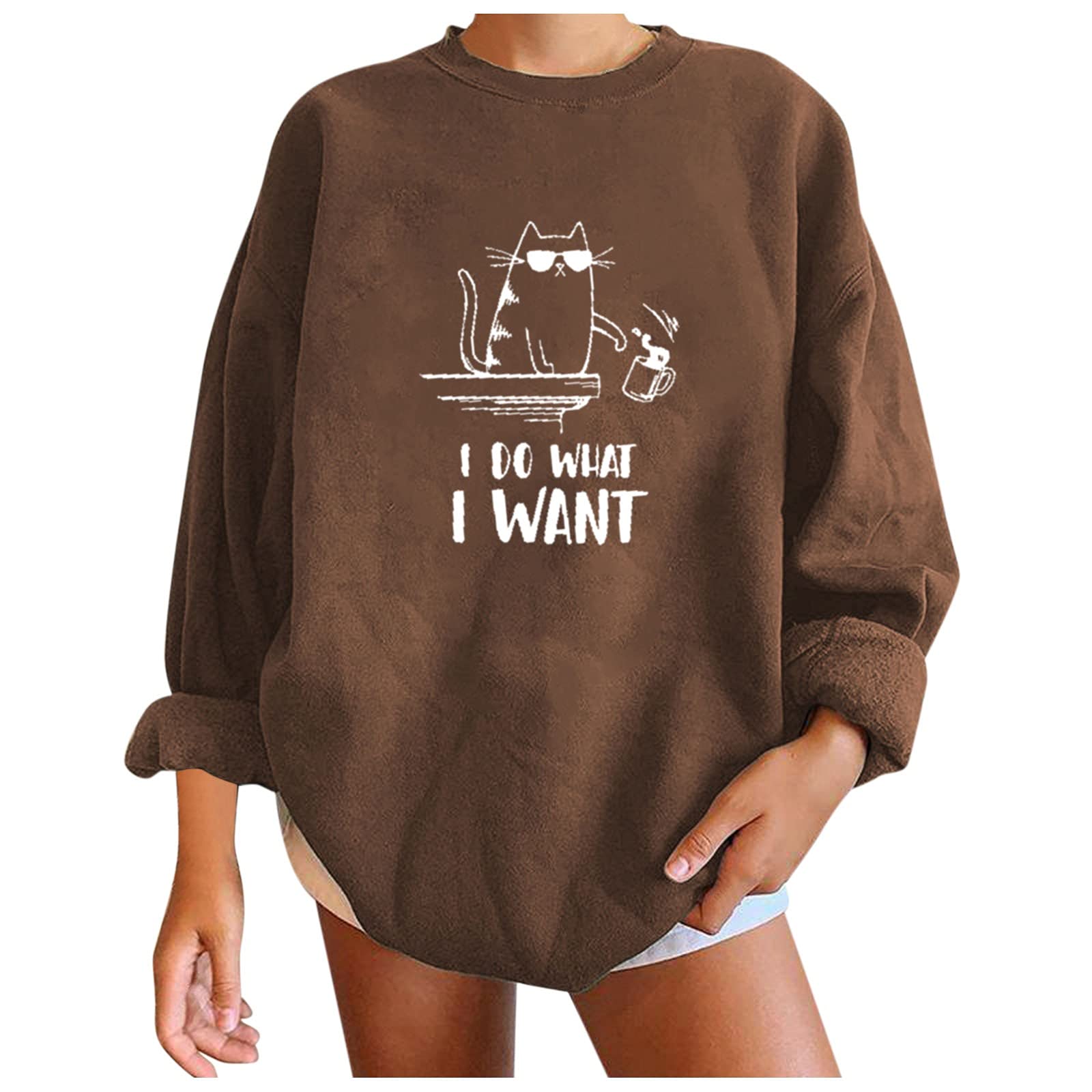 Women's Vintage Hooded Crewneck Sweatshirt - Loose Fit Work Jacket with Band Design for Casual Wear & Outdoor Activities