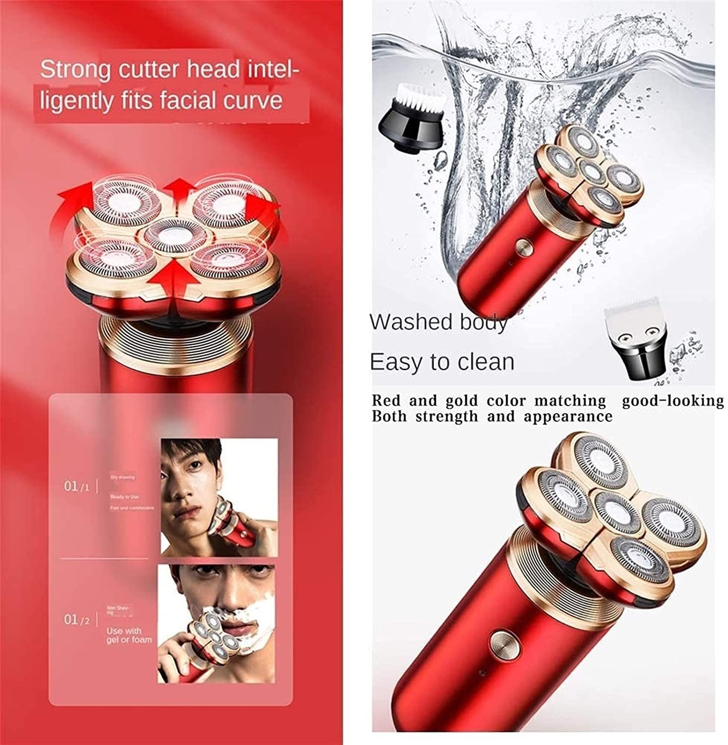 Best Head Shavers for Bald Men - Rechargeable Corded & Cordless Rotary Shaver Razor with Pop-up Trimmer - Wet/Dry Use - Includes Wall Adapter - Perfect for Travel, Gym & Daily Shaving Routine