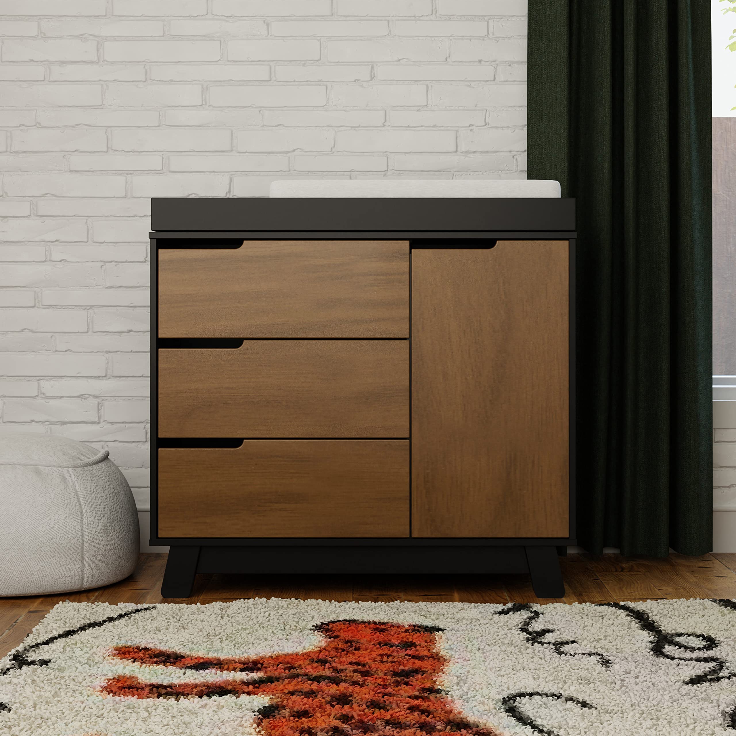 Babyletto Hudson 3-Drawer Baby Dresser & Changing Table Combo - GREENGUARD Gold Certified Nursery Furniture with Removable Tray & Side Cabinet - Safe Diaper Changing Station for Baby's Room, Easy Assembly (Perfect for Newborns & Toddlers)