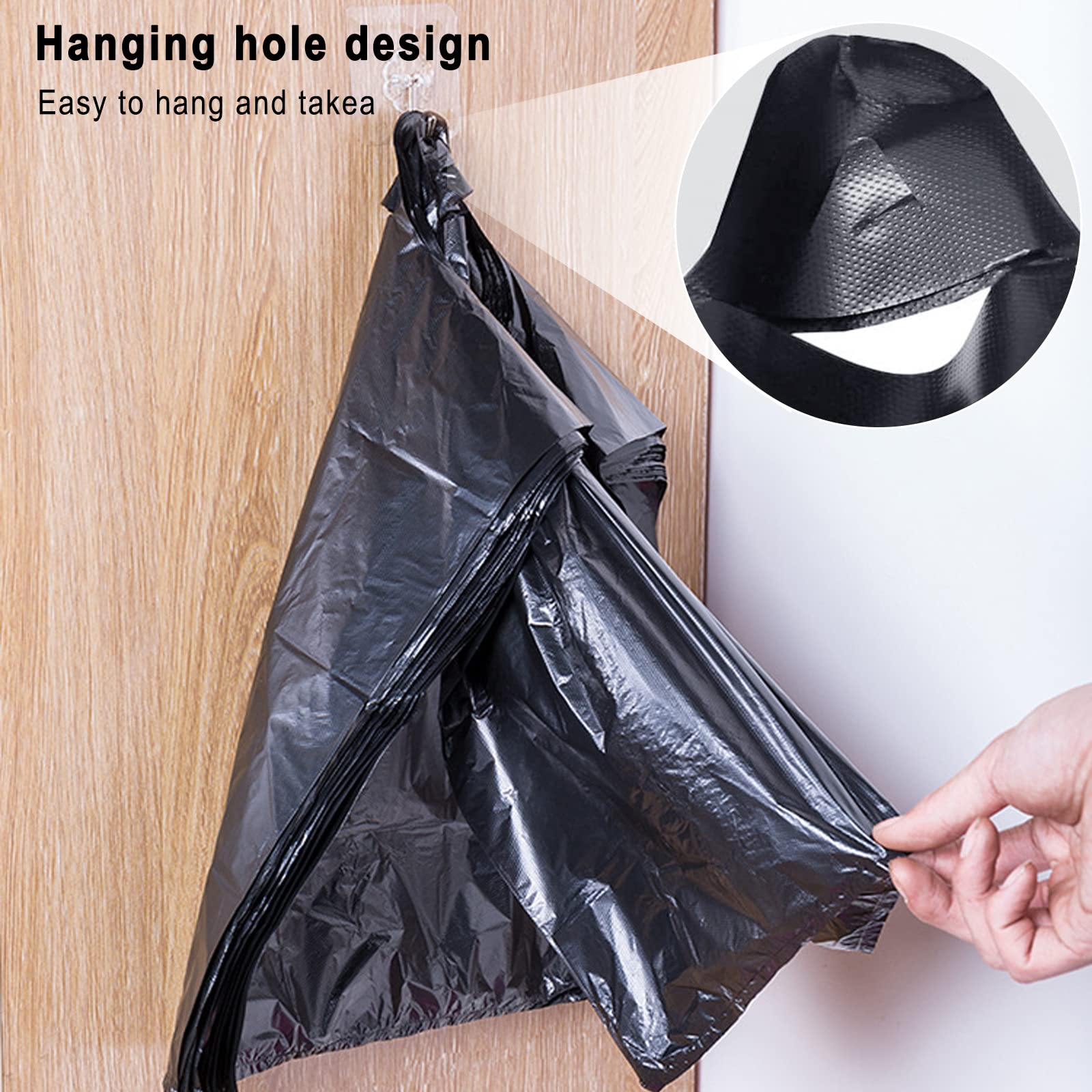 4 Gallon Small Trash Bags with Handles - Extra Thick & Durable Kitchen Trash Can Liners - Perfect for Bedroom, Bathroom, Office Waste Bins (100 Count, Black) | Compact Size for Small Spaces & Easy Disposal