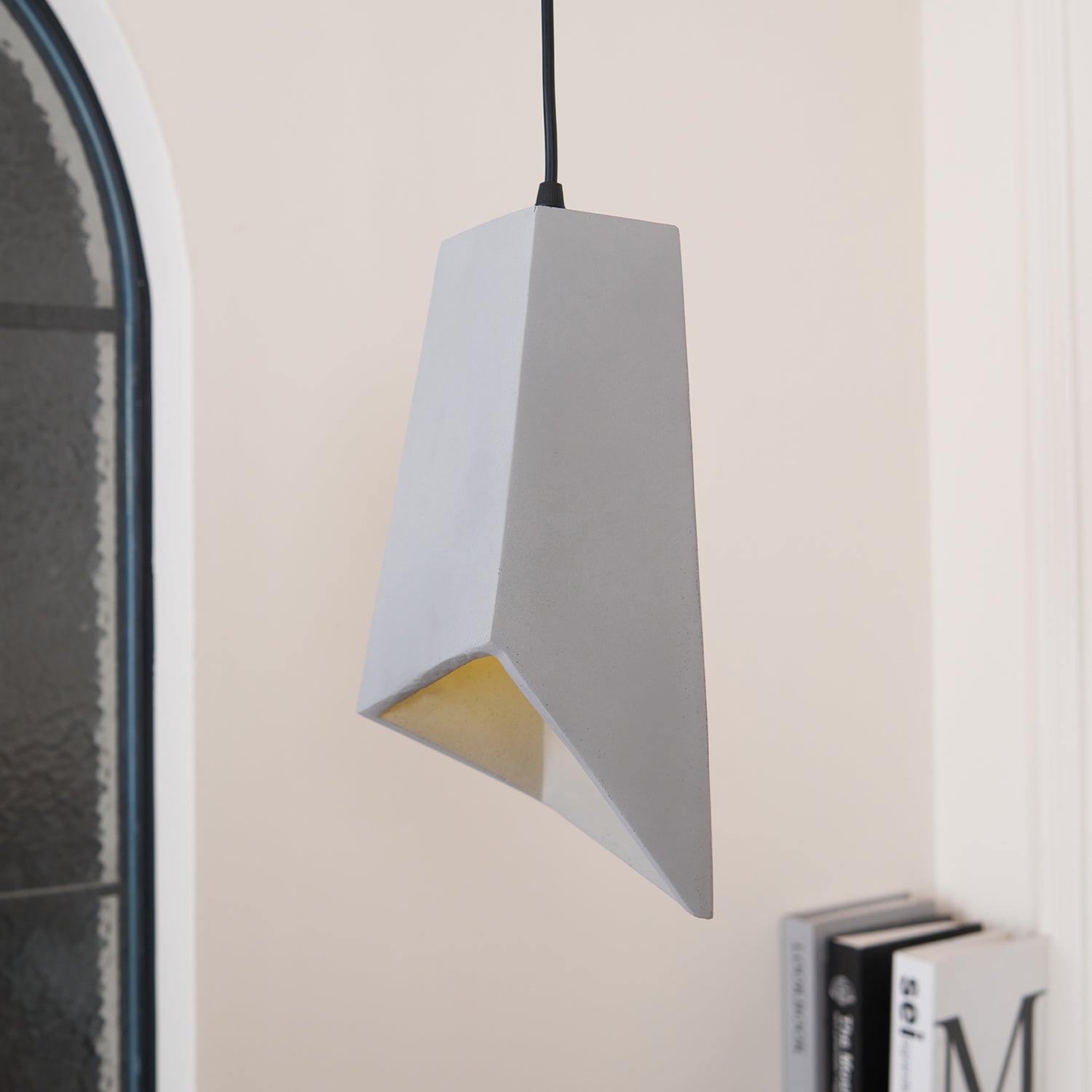 Georgia Cement Pendant Light - Industrial Modern Ceiling Fixture for Kitchen Island, Dining Room & Bedroom Lighting