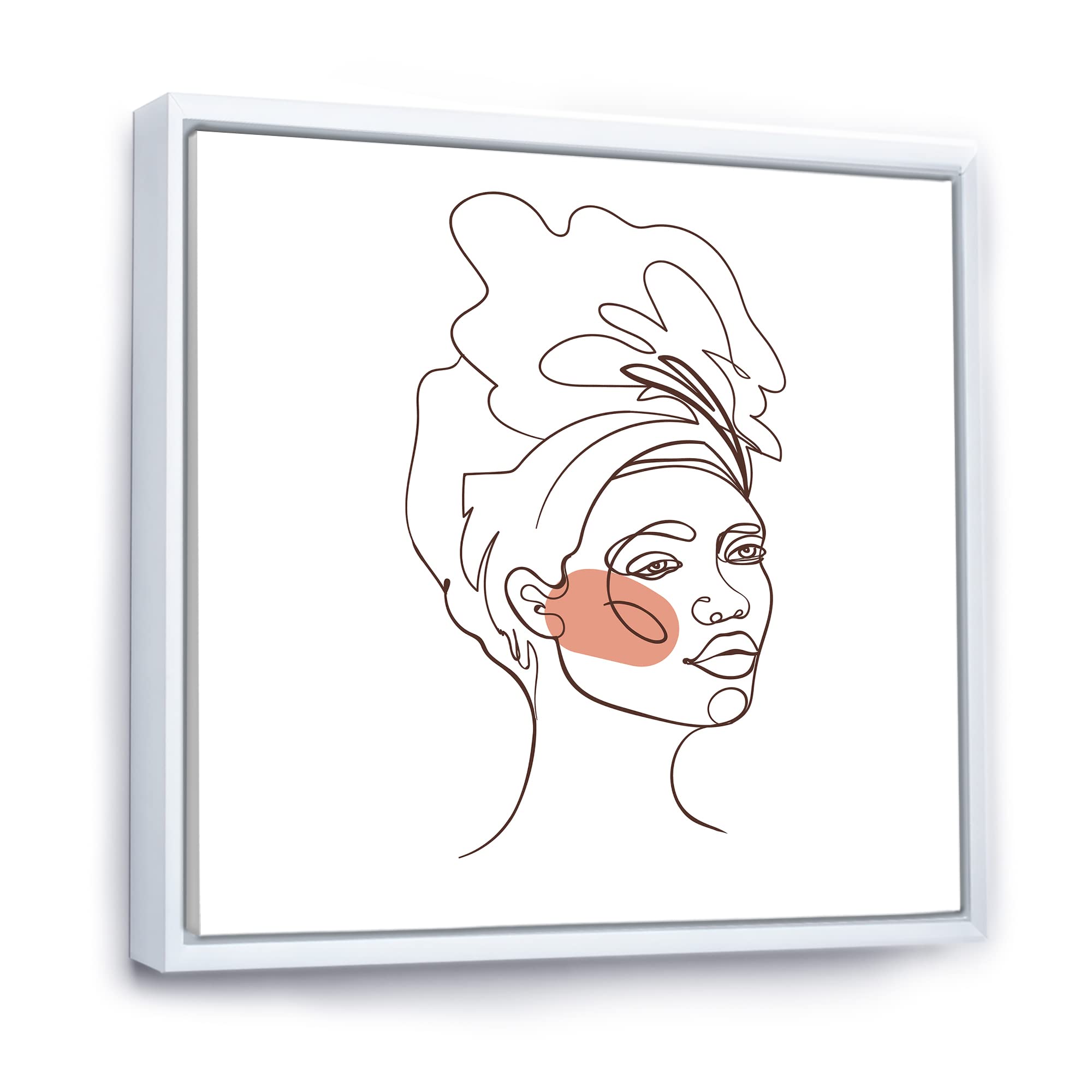 African American Woman Portrait Canvas Wall Art - Modern Framed Black Art Print for Living Room, Bedroom & Office Decor