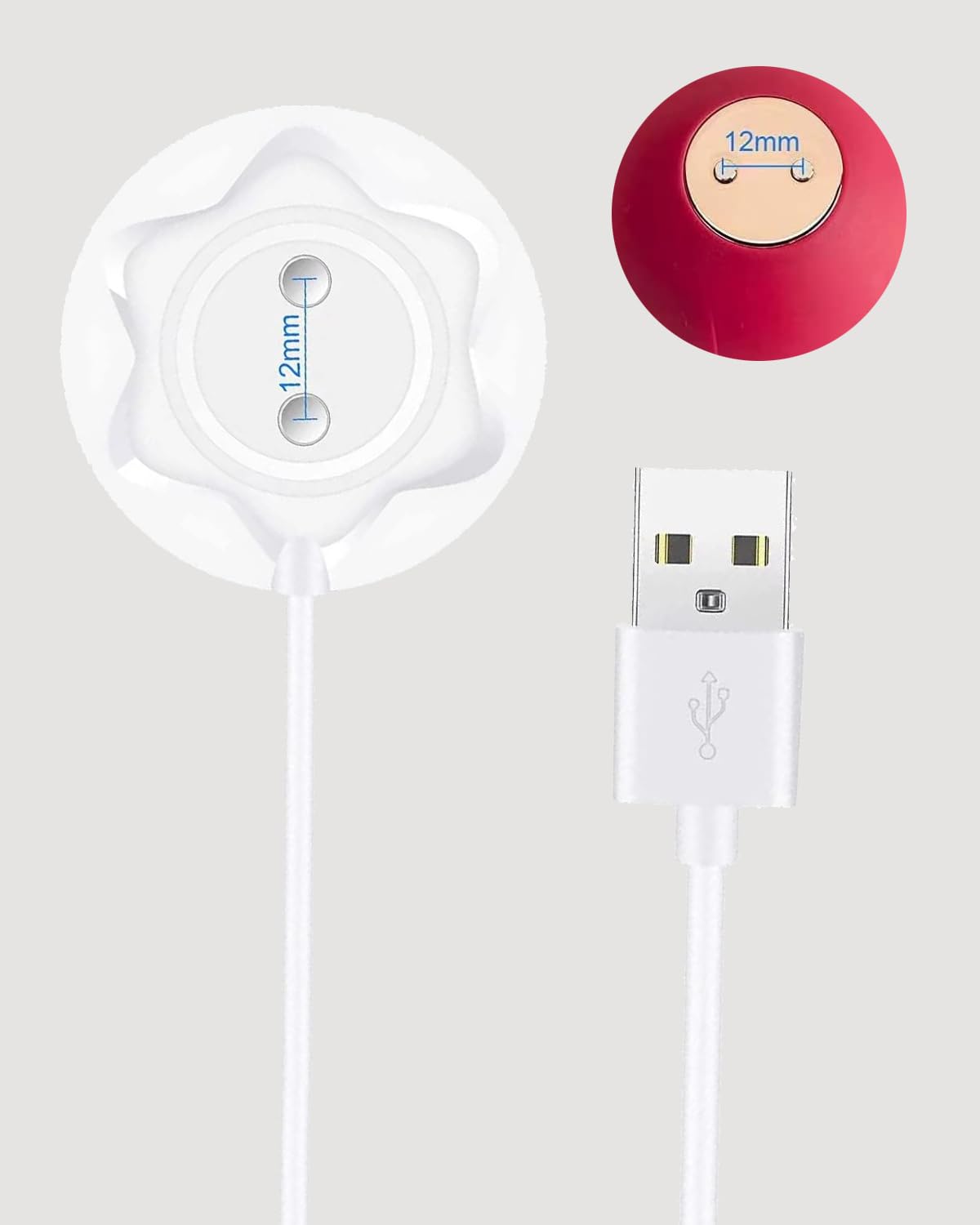 Magnetic Wireless Charger Stand for iPhone - Fast Charging Dock Station with Rose Design (White, 1 Pack) | Perfect for Bedroom, Office & Travel | Compatible with iPhone 12/13/14 Series