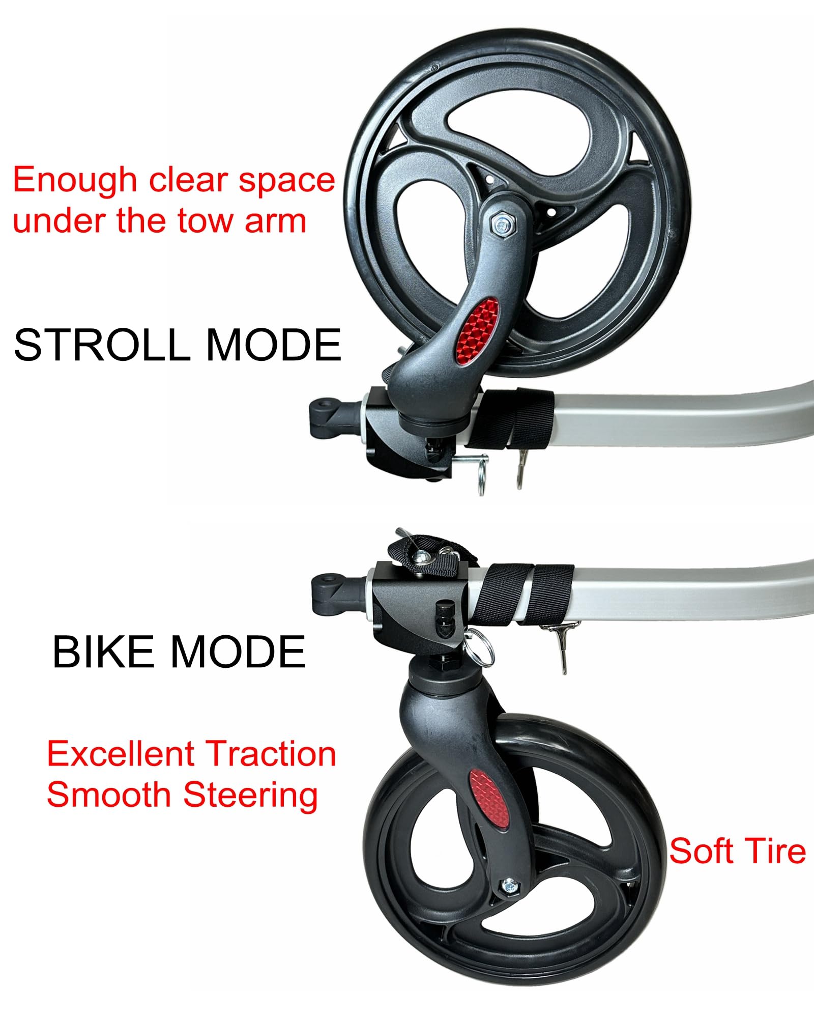 Burley Bike Trailer Stroller Wheel Kit - Universal Square Tow Arm Compatible Accessory | Perfect for Jogging, Shopping & Family Outings