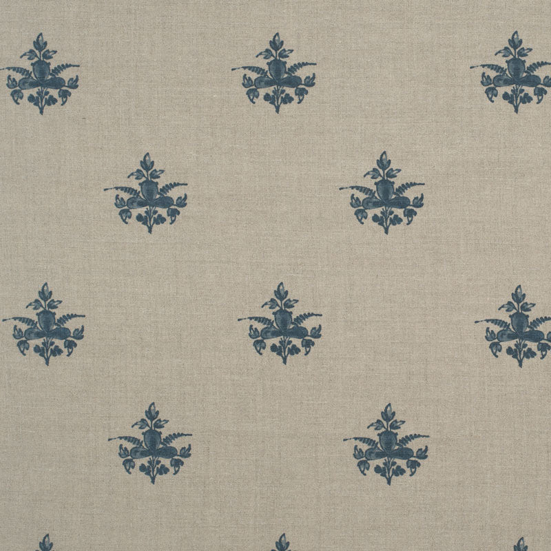Premium Trifolium Clover Linen Fabric - Midnight Blue on Natural Samples | Perfect for Home Decor, Upholstery & DIY Craft Projects