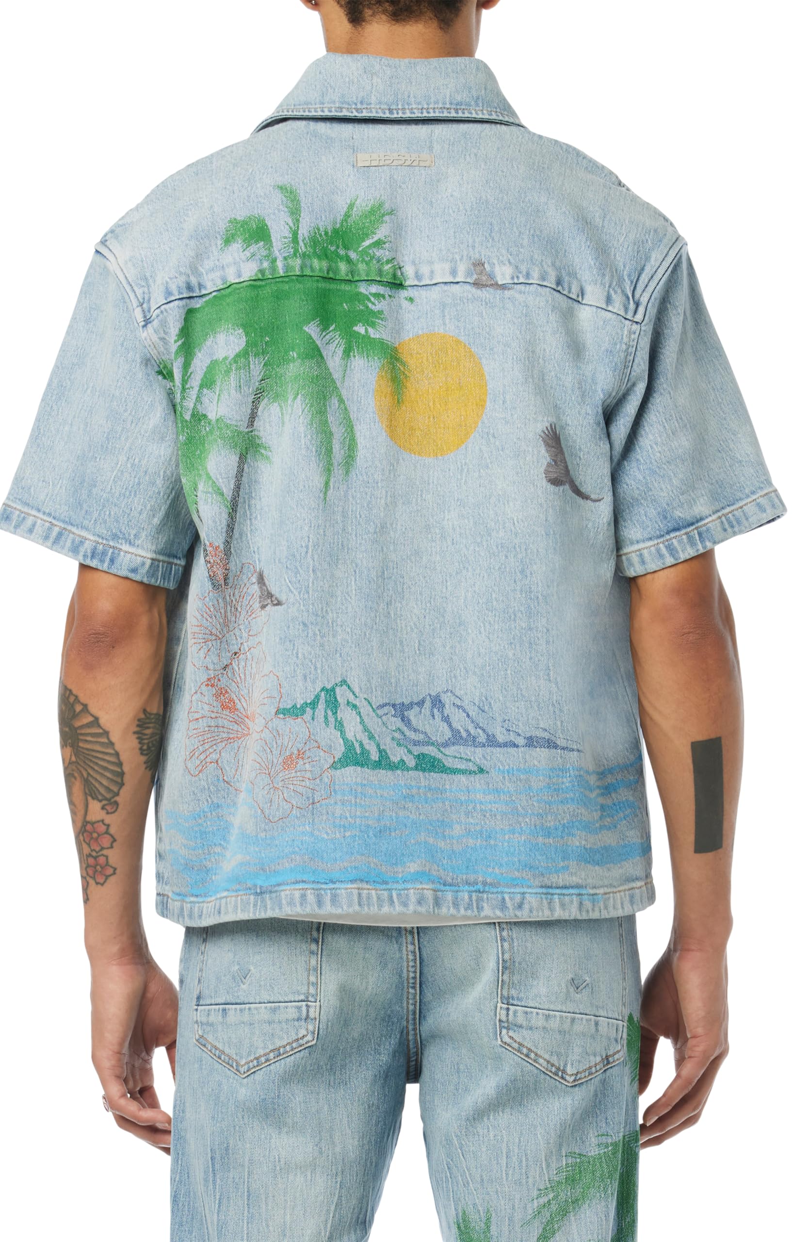 HUDSON Men's Short Sleeve Button Up Camp Shirt - Casual Summer Shirt for Men, Lightweight Breathable Fabric - Perfect for Beach, Vacation, and Outdoor Activities