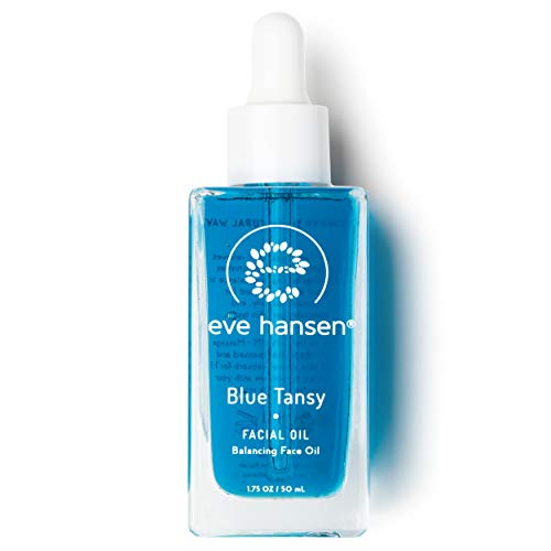 Eve Hansen Blue Tansy Facial Oil - Balancing Moisturizer with Squalane, Rosehip Oil, Turmeric & Vitamin E | Non-Greasy, Anti-Aging Face Oil for Dry, Sensitive Skin | Perfect for Night Routine & Glow Boost - 1.7 oz