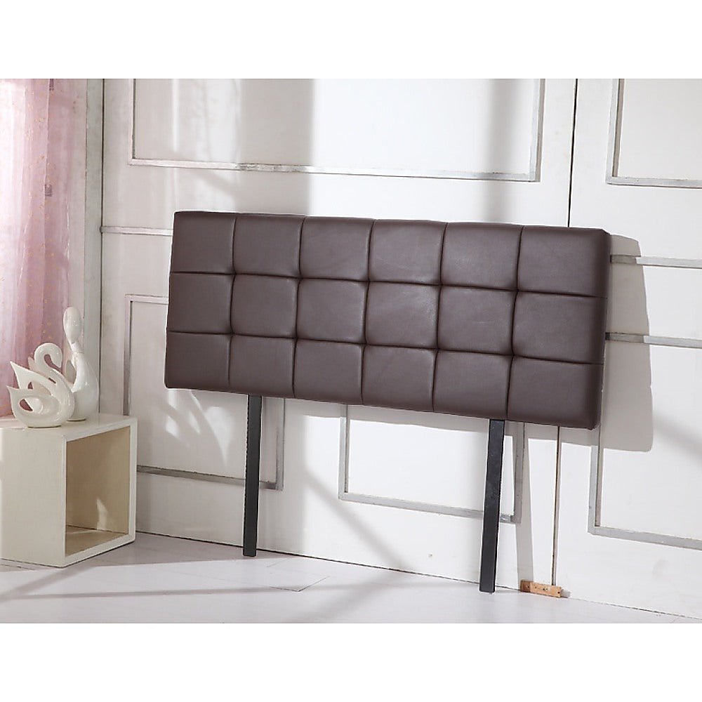 Double Size Deluxe Headboard - Brown Upholstered Bed Frame for Master Bedroom & Guest Room - Perfect for Modern & Classic Bedroom Decor