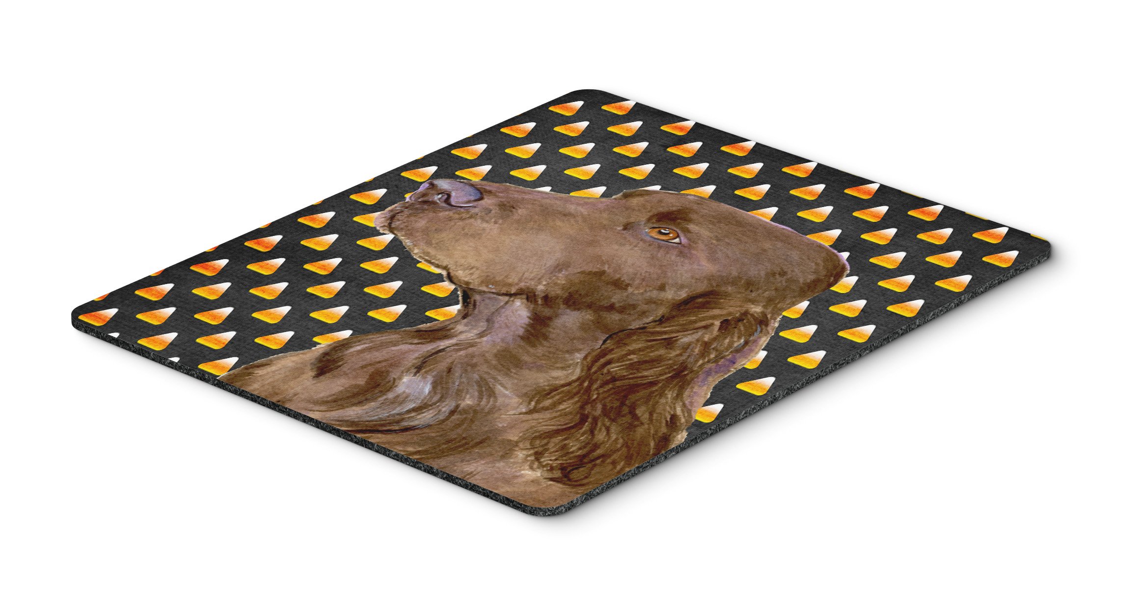 Field Spaniel Candy Corn Halloween Portrait Mouse Pad - Large Washable Non-Slip Desk Mat for Home Office, Gaming & Computer Work | Cute Dog-Themed Hot Pad & Trivet for Kitchen Decor