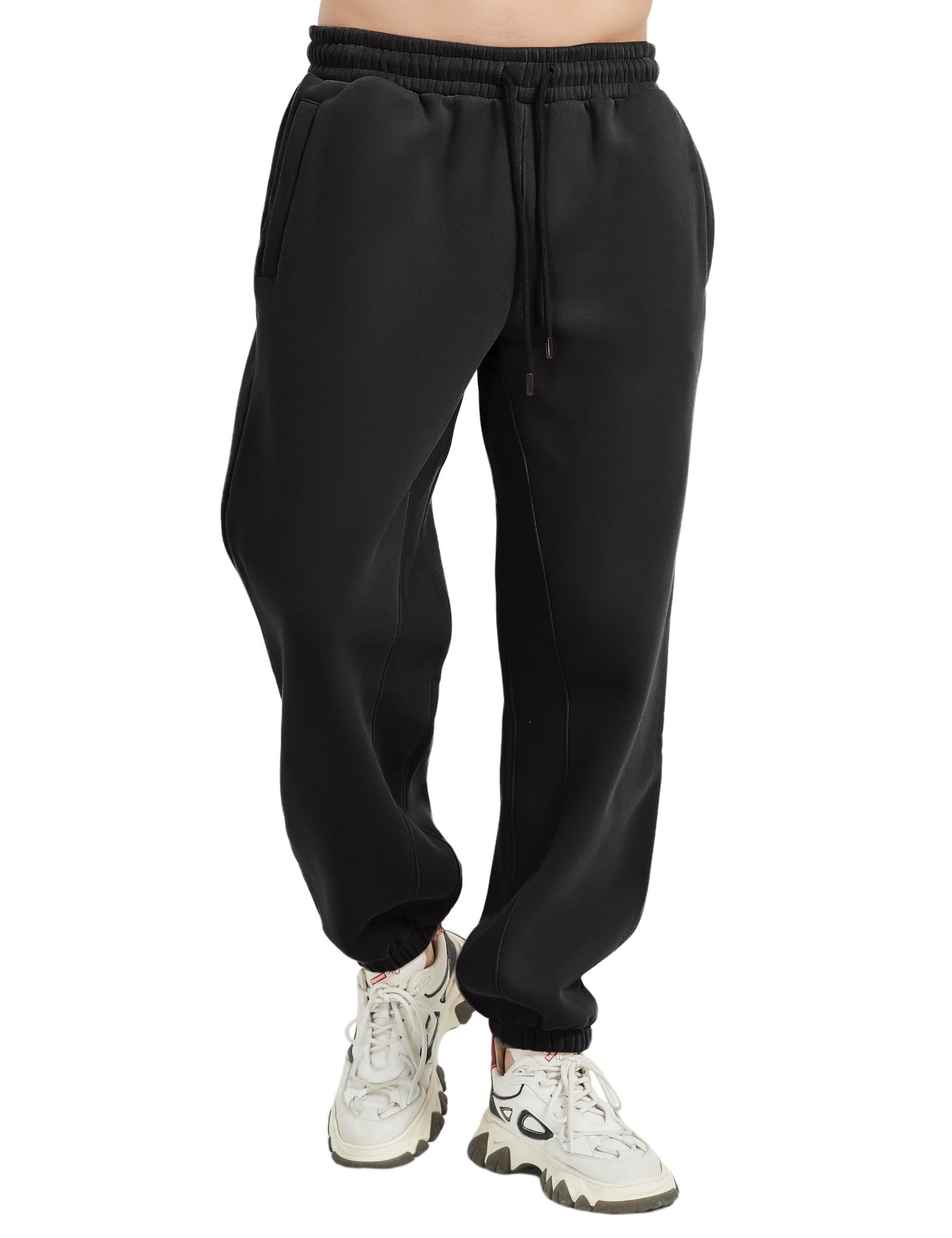 Hatant Men's Fleece Jogger Pants - Soft Unisex Sweatpants with Pockets for Running, Workout & Gym | Comfortable Athletic Track Pants for Casual Wear & Lounge